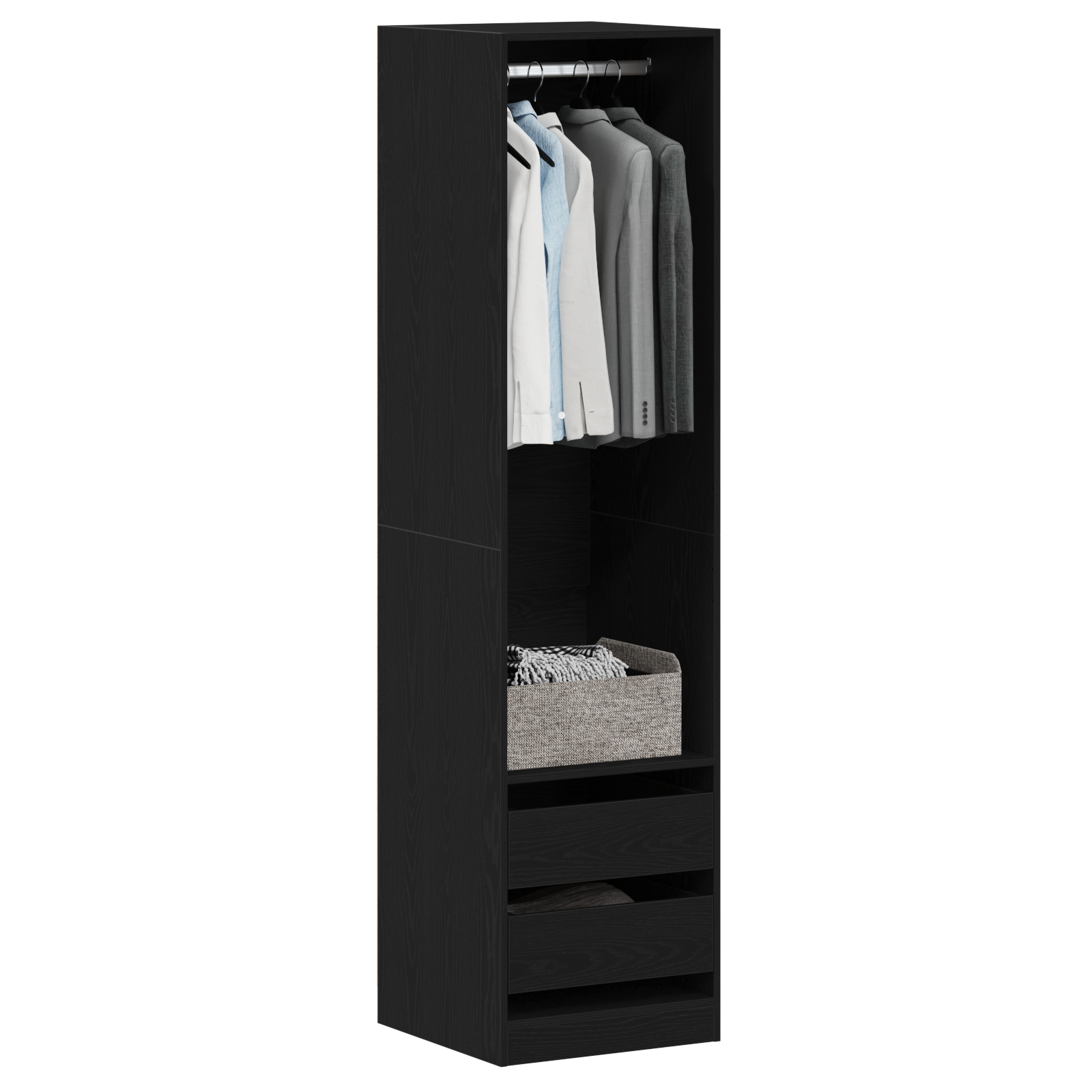 Armoire - Chêne noir, 50 x 50 x 200 cm, Fabriquée en bois