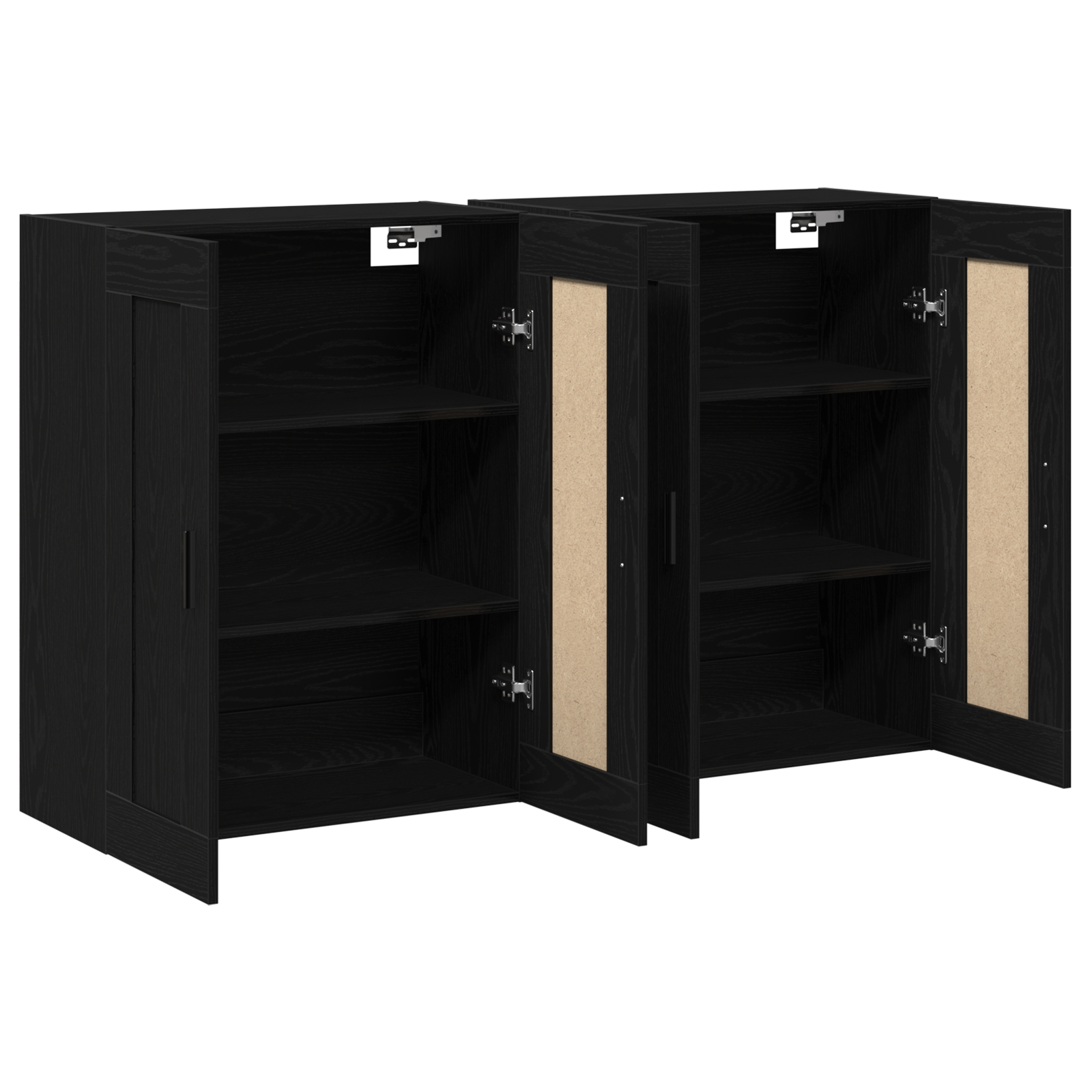 Armoires Murales 2 pcs Chêne Noir Bois Ingénieré