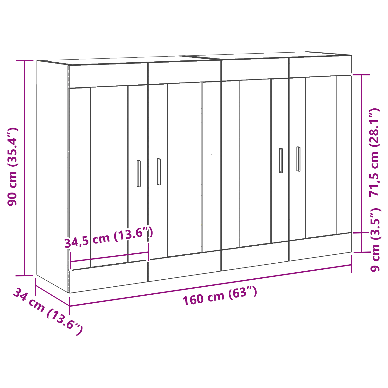 Armoires Murales 2 pcs Chêne Noir Bois Ingénieré