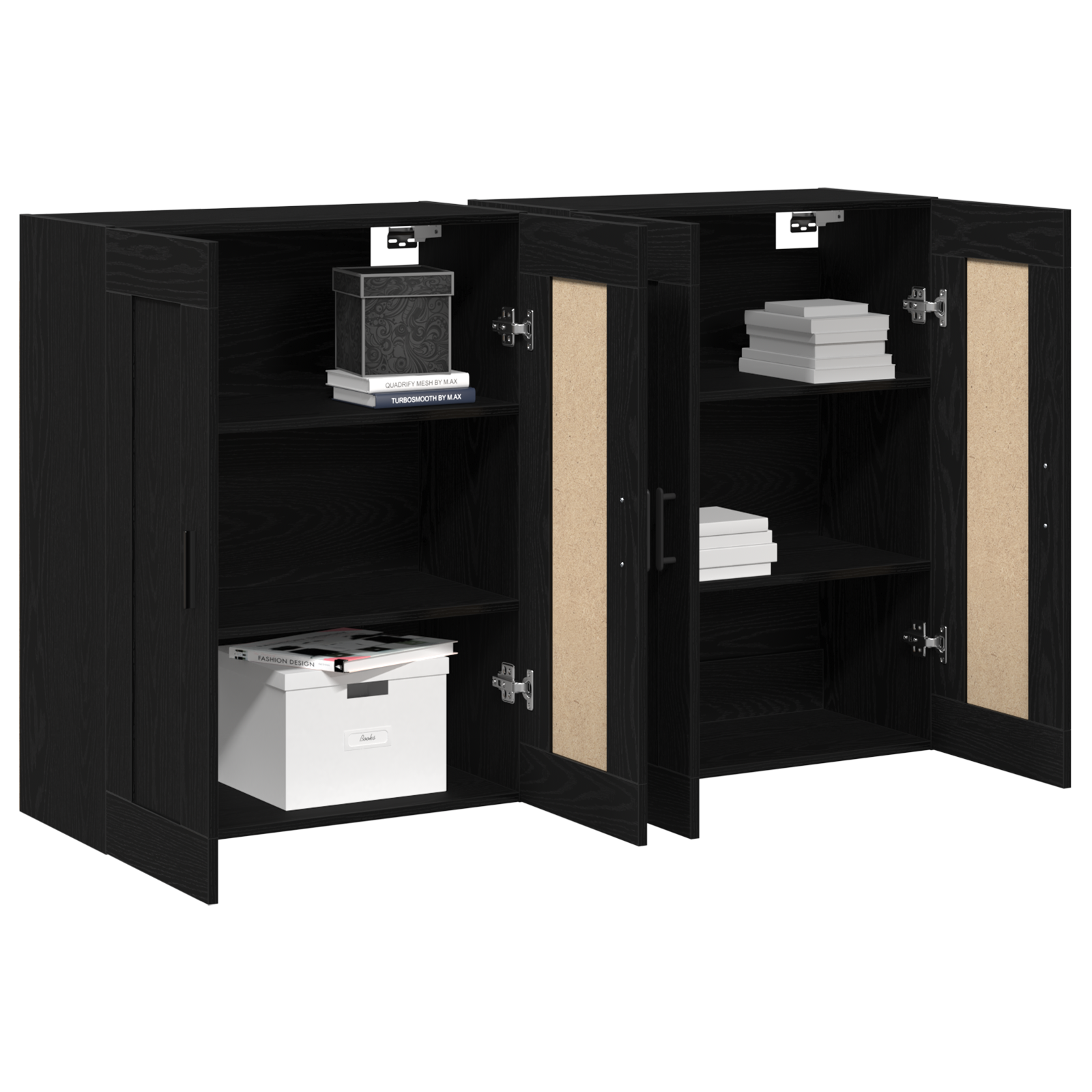Armoires Murales 2 pcs Chêne Noir Bois Ingénieré