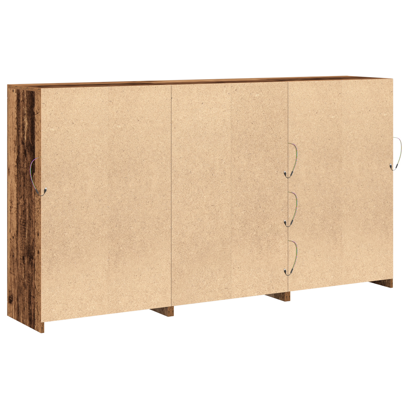 Buffet avec lumières LED Bois vieilli 181.5x37x100 cm Bois d'ingénierie