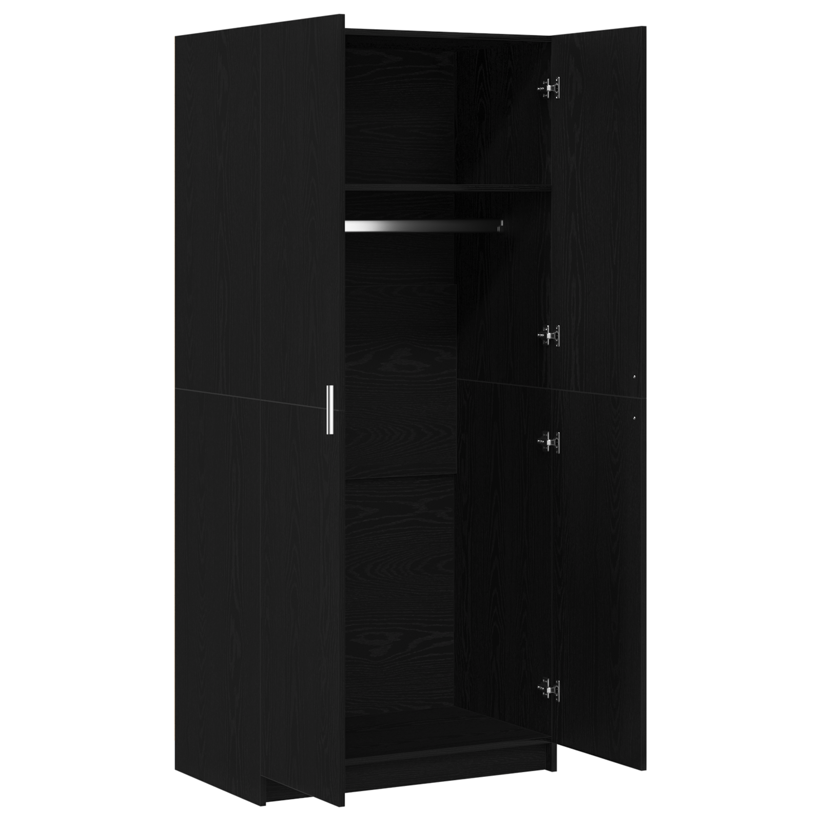 Armoire Noir Chêne 80x51x180 cm Bois d'ingénierie