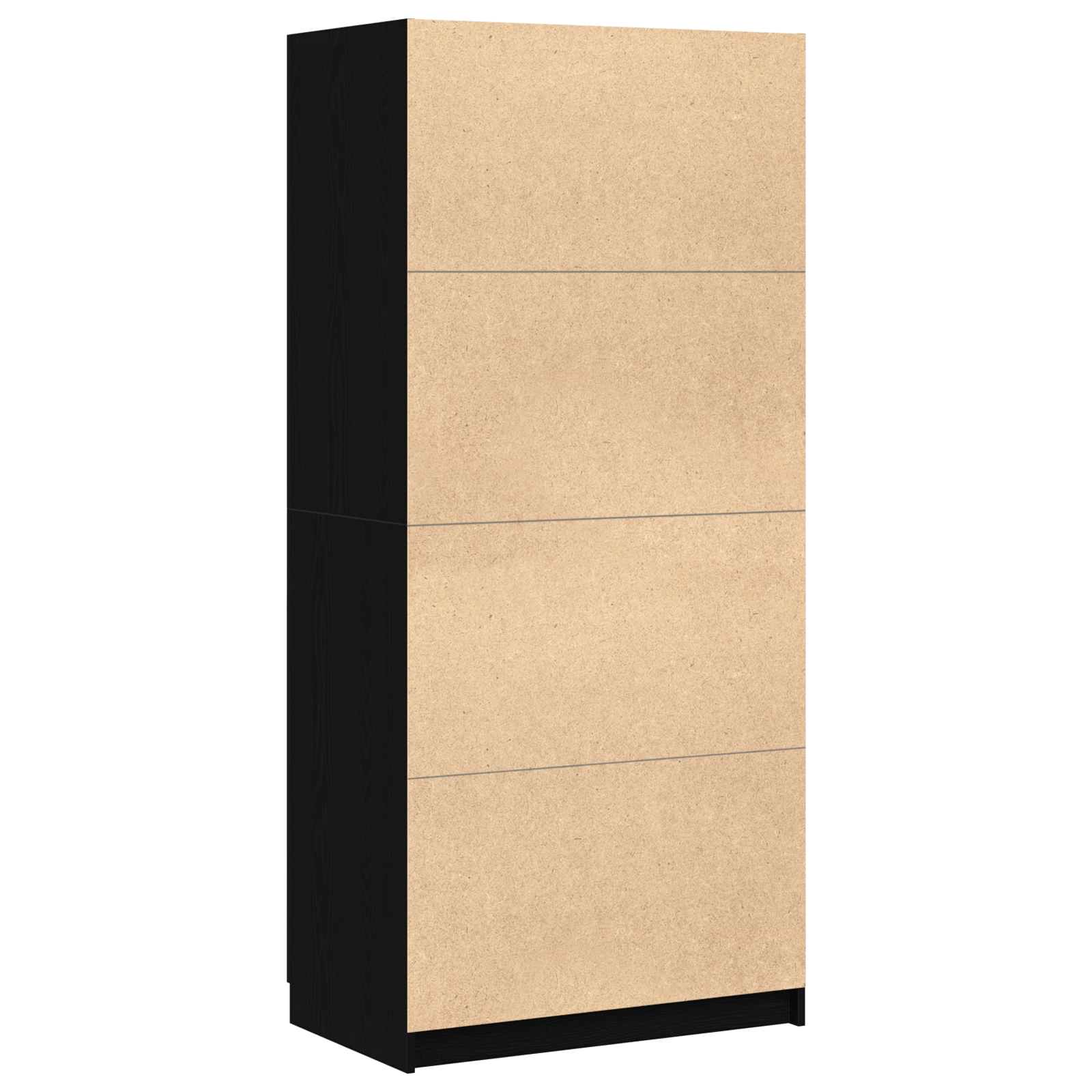 Armoire Noir Chêne 80x51x180 cm Bois d'ingénierie