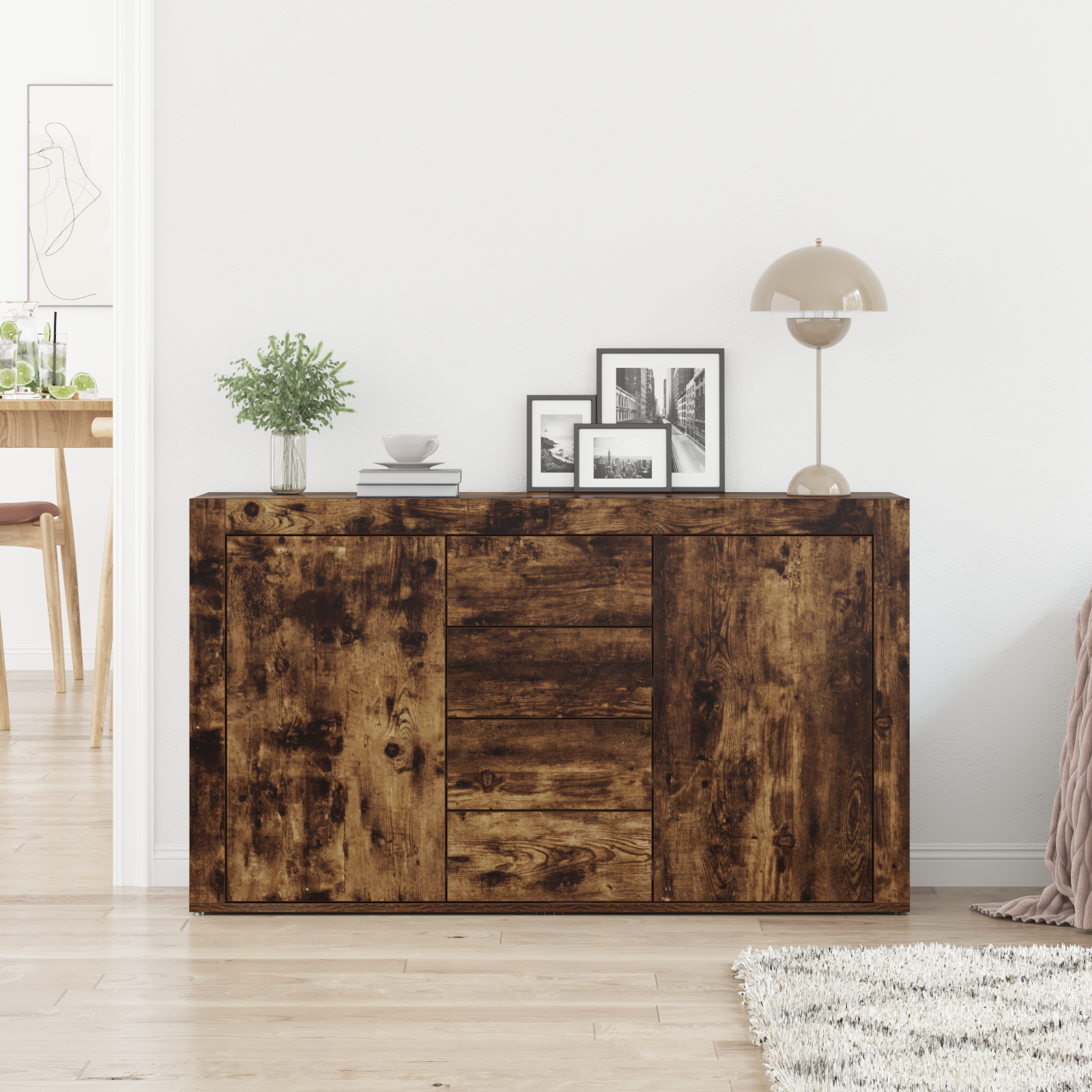 Buffet vidaXL Chêne fumé Bois d'ingénierie 120 x 36 x 69 cm Buffet