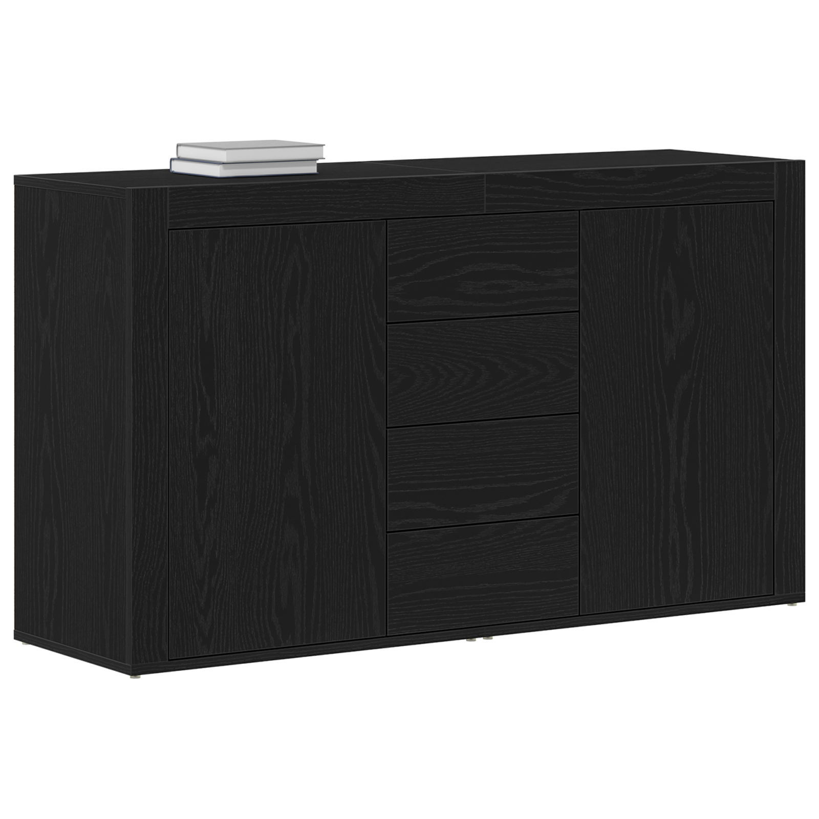 Buffet Chêne noir Bois d'ingénierie 120 x 36 x 69 cm Rangement