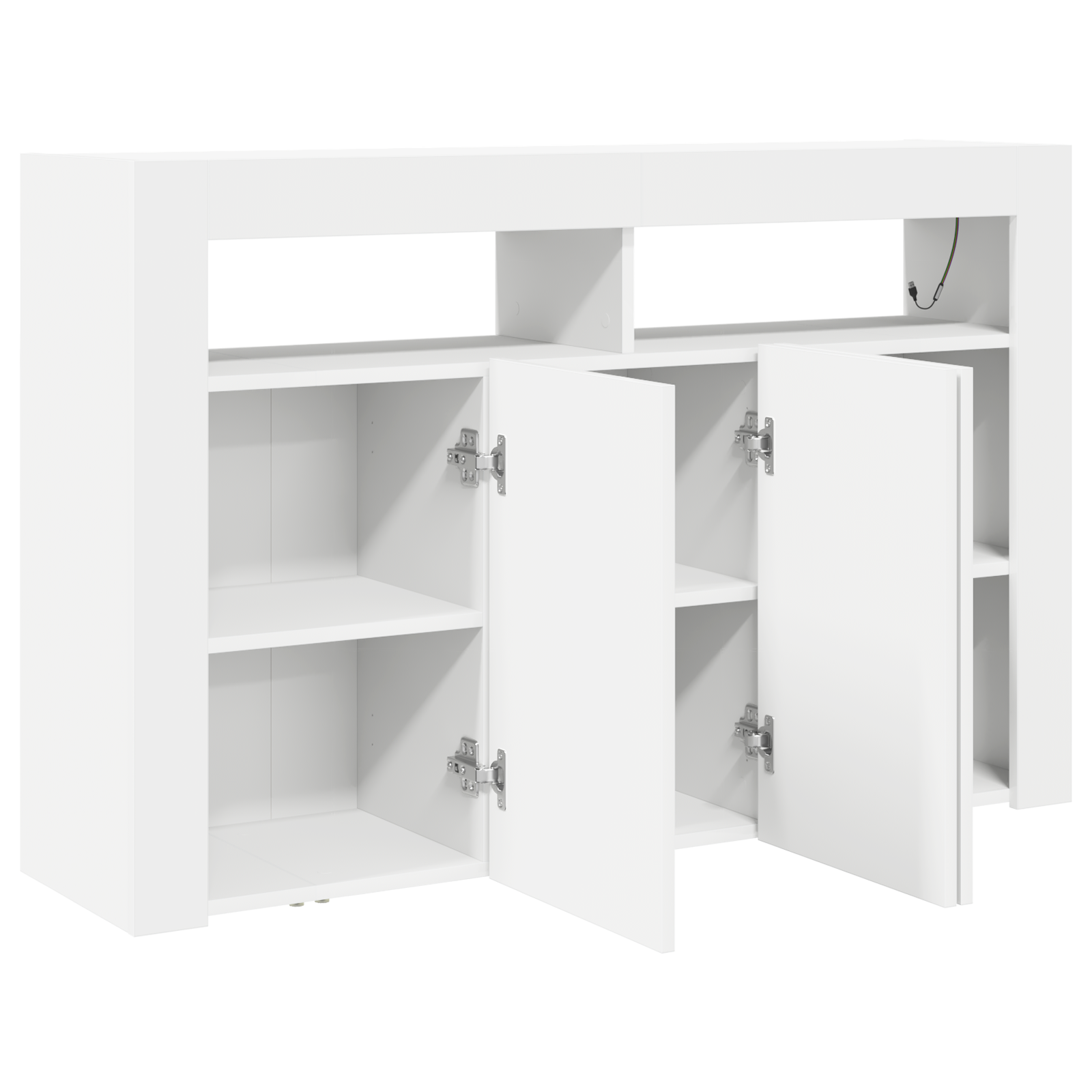 Buffet Blanc Blanc Bois d'ingénierie 116 x 30 x 75 cm Moderne