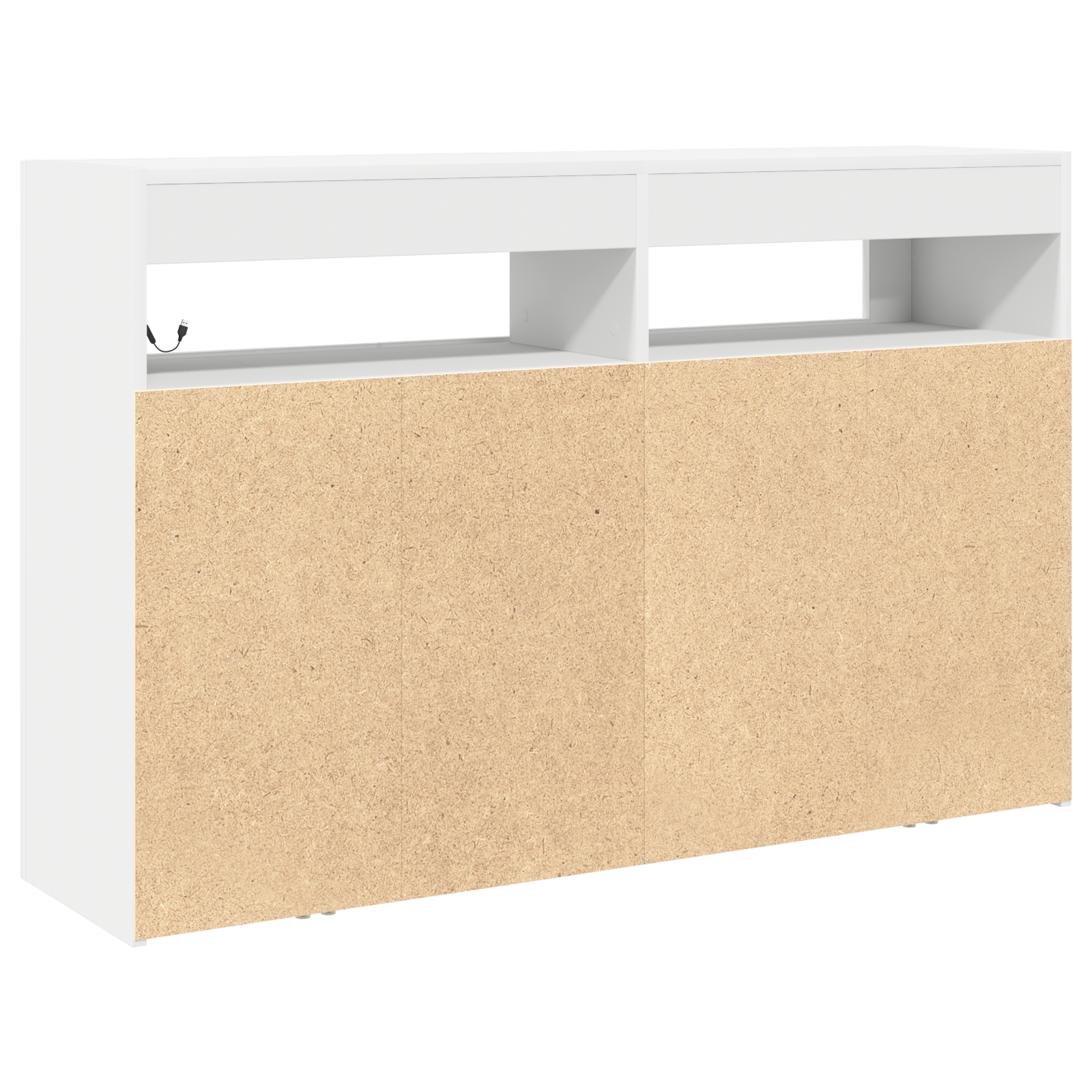 Buffet Blanc Blanc Bois d'ingénierie 116 x 30 x 75 cm Moderne