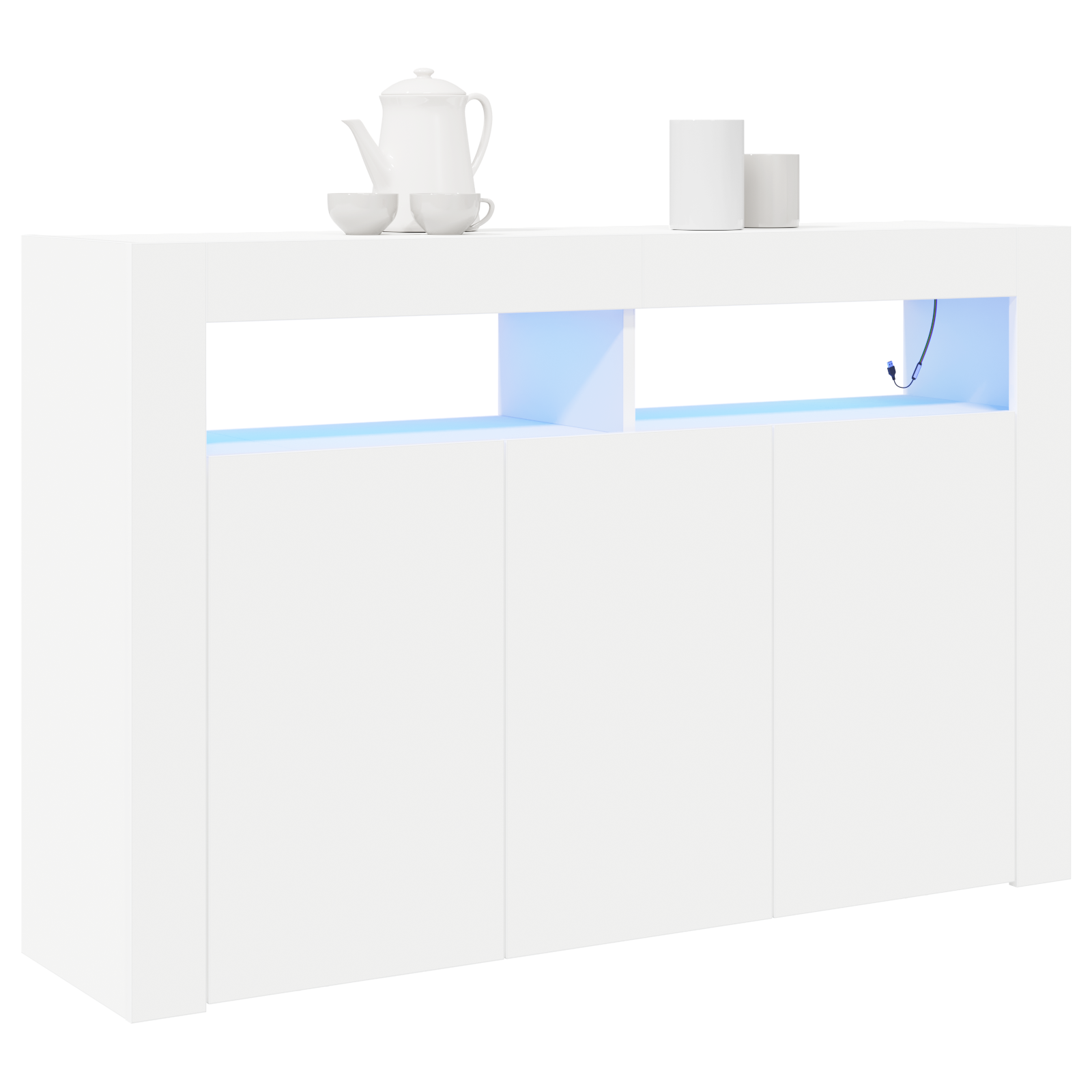 Buffet Blanc Blanc Bois d'ingénierie 116 x 30 x 75 cm Moderne