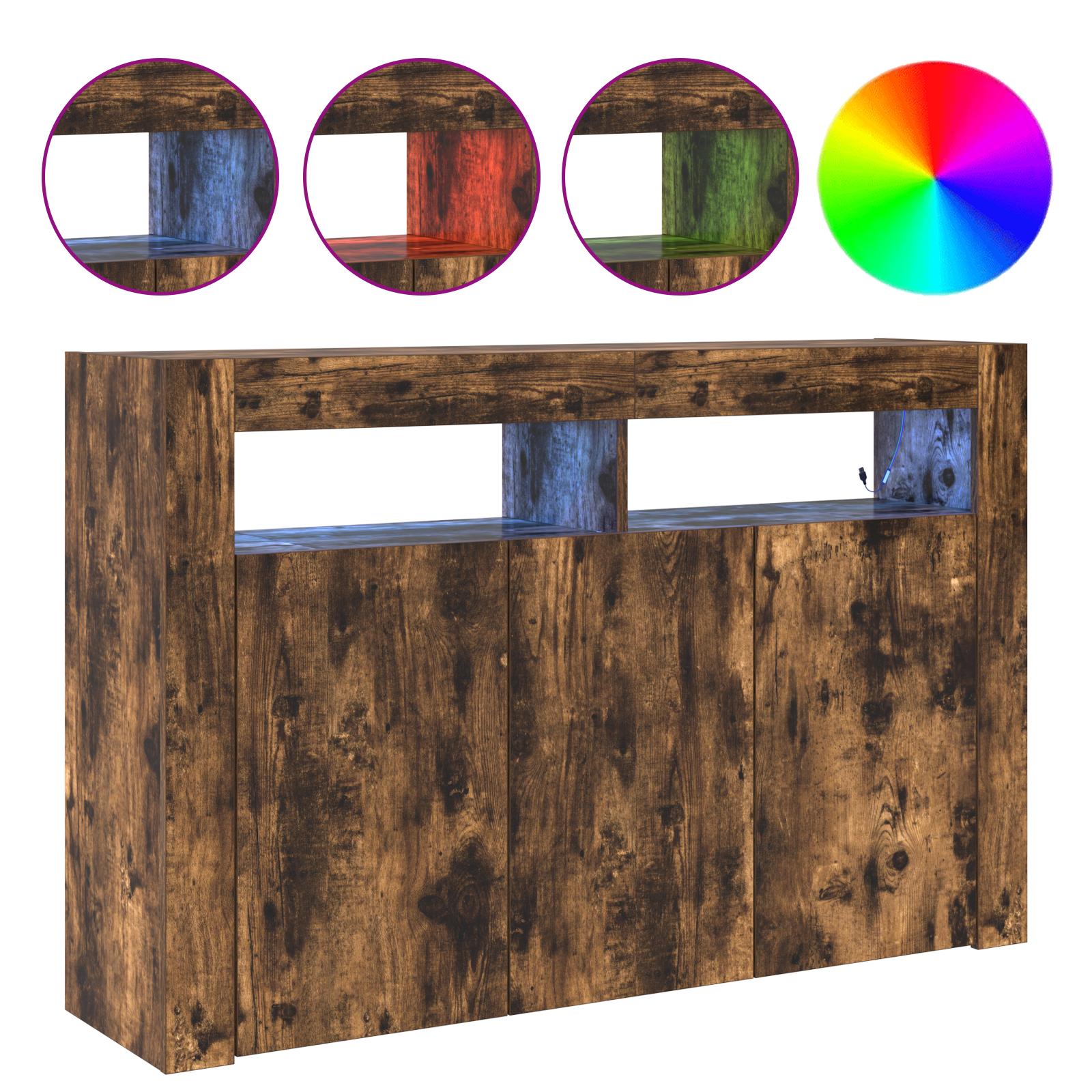 Buffet Chêne Fumé Bois d'Ingénierie 116 x 30 x 75 cm