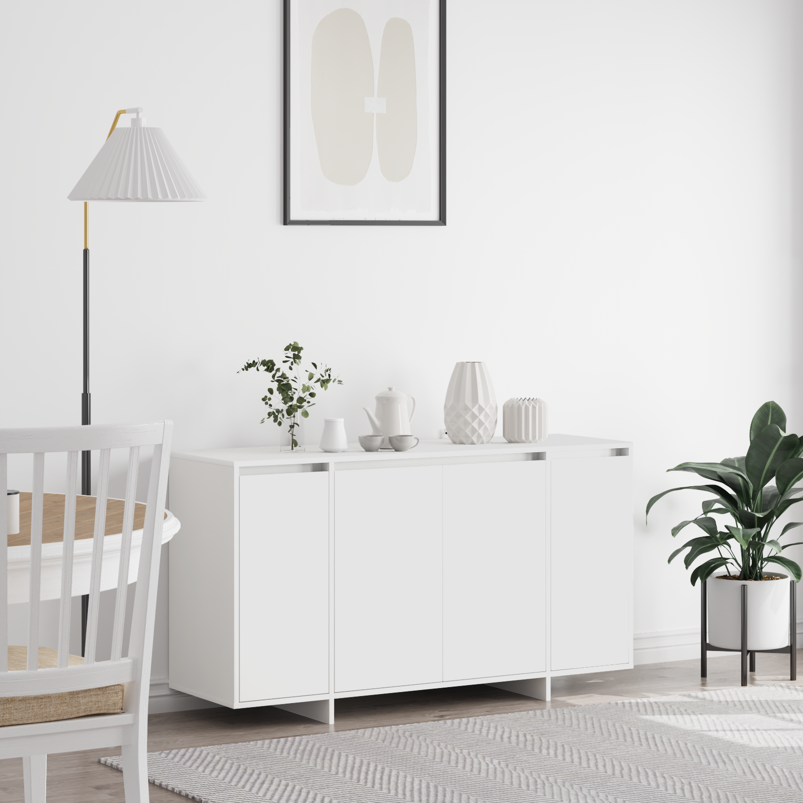 buffet blanc Blanc Bois 135 x 41 x 75 cm Buffet blanc