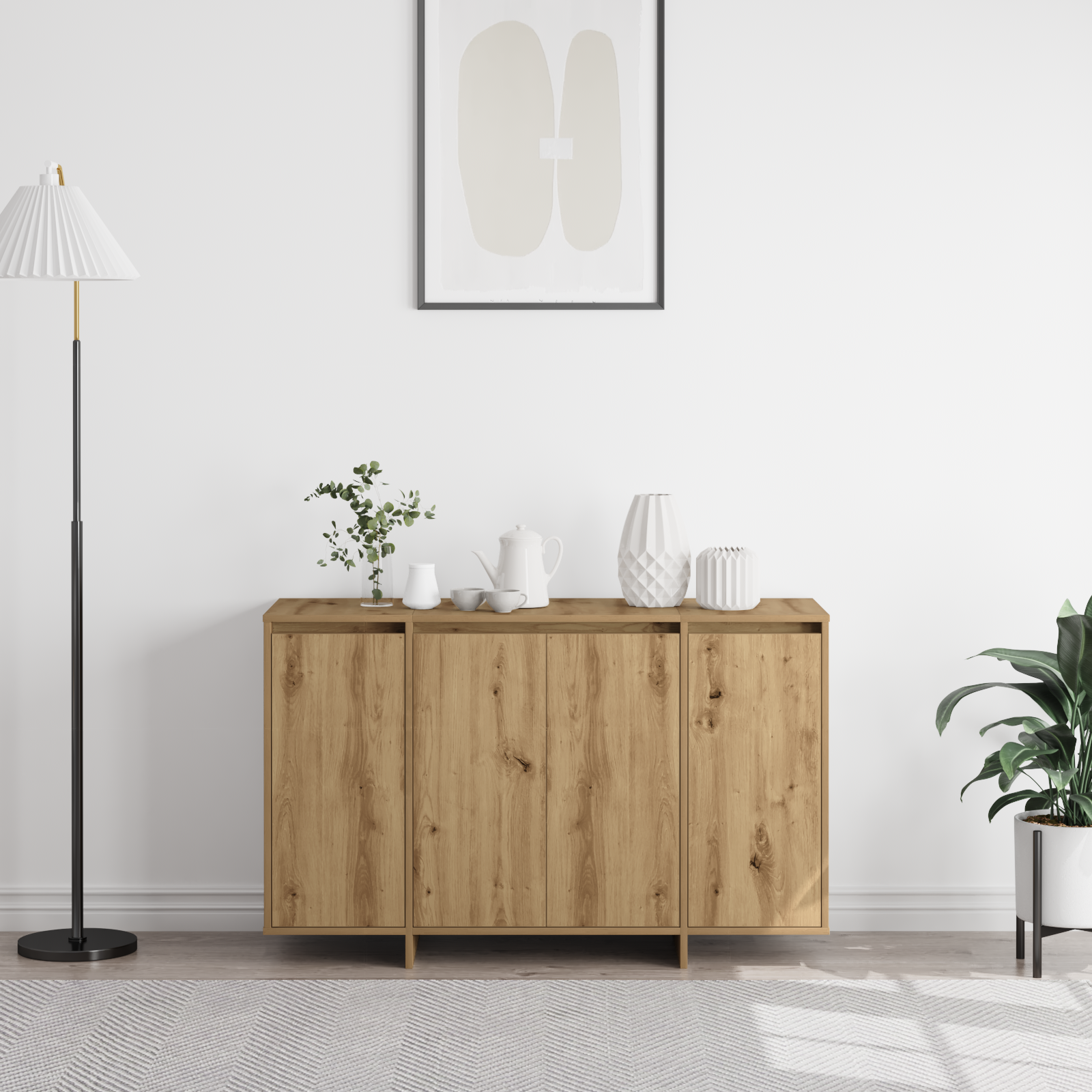 Buffet en chêne Fait main bois d'ingénierie 120 x 41 x 75 cm