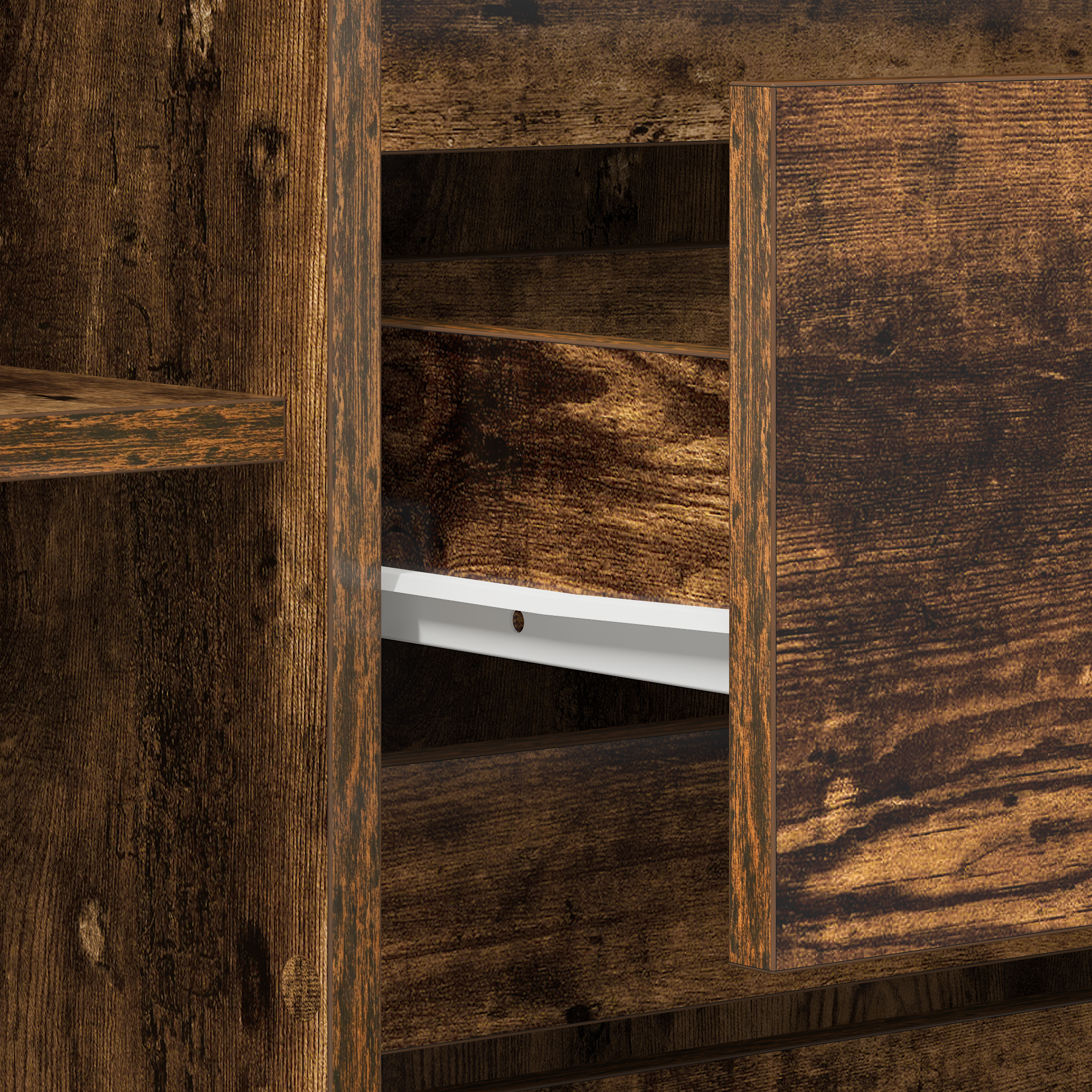 Buffet Chêne Fumé 120x41x75 cm Bois d'Ingénierie
