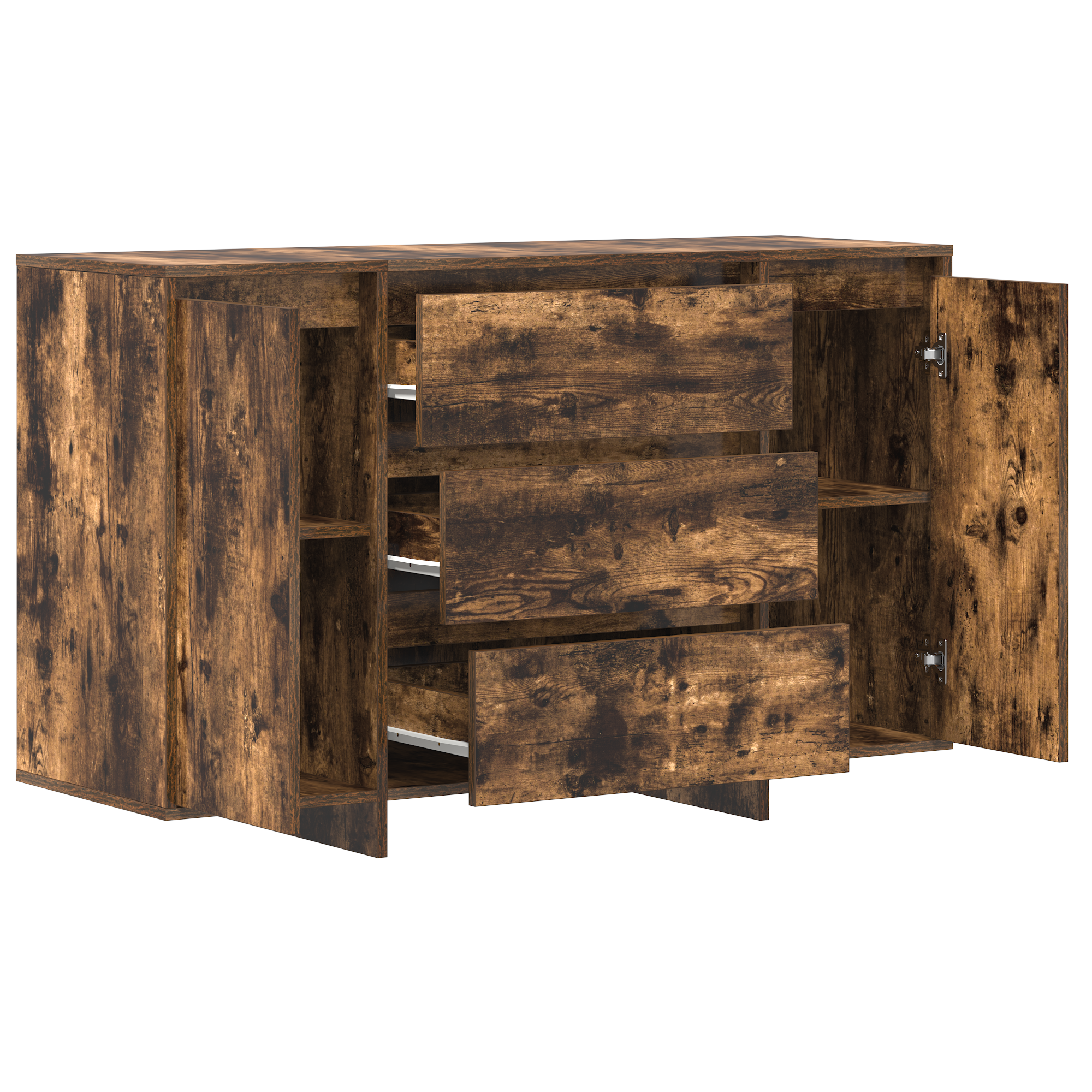 Buffet Chêne Fumé 120x41x75 cm Bois d'Ingénierie