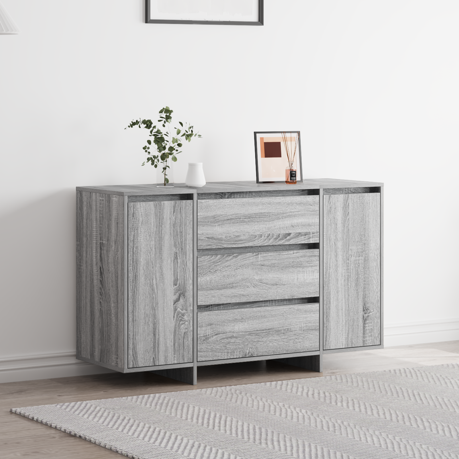 Buffet Gris Sonoma 120x41x75 cm en Bois d'ingénierie