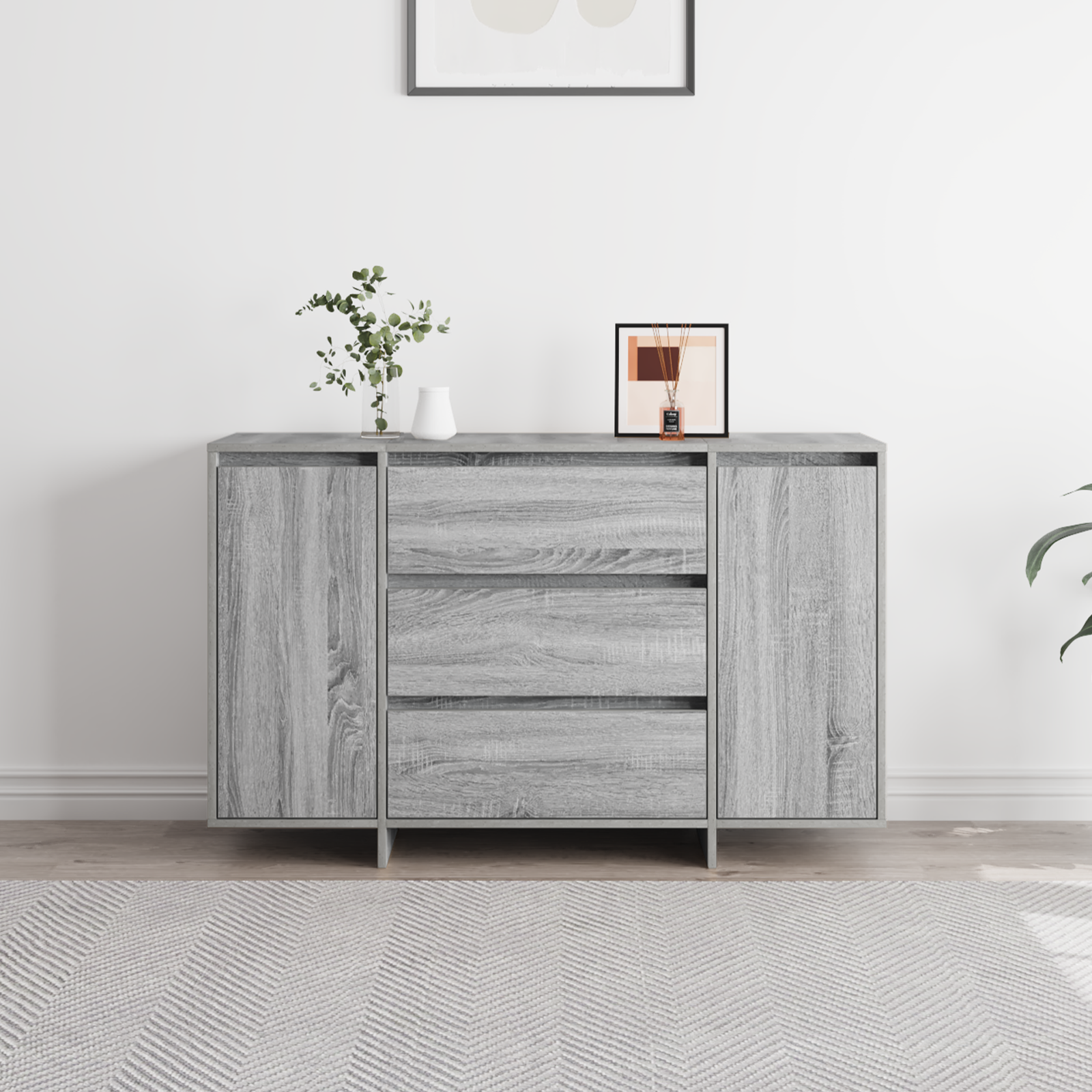 Buffet Gris Sonoma 120x41x75 cm en Bois d'ingénierie