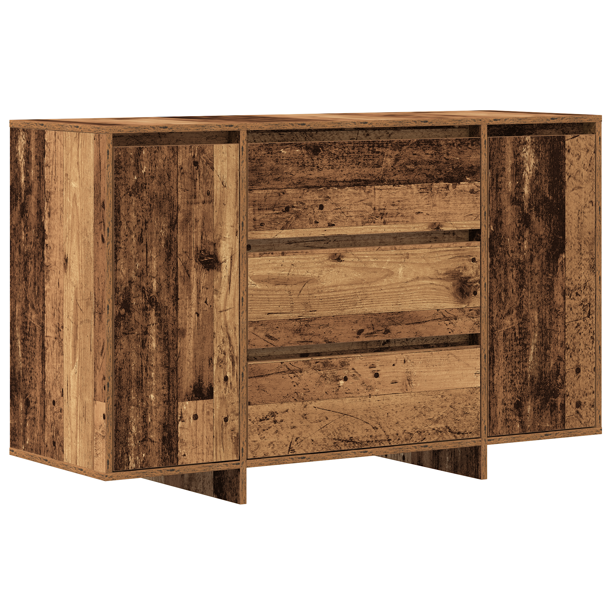 Buffet en bois vieilli 120x41x75 cm en bois d'ingénierie