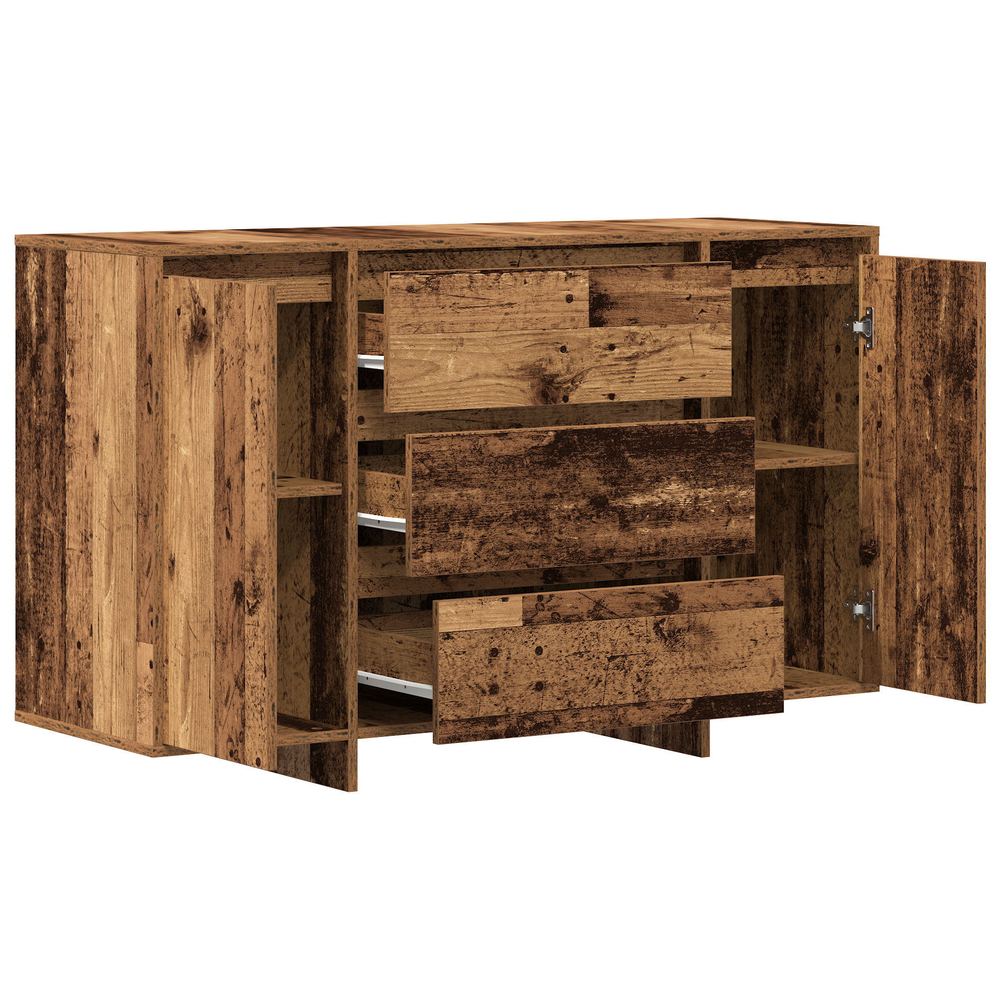 Buffet en bois vieilli 120x41x75 cm en bois d'ingénierie