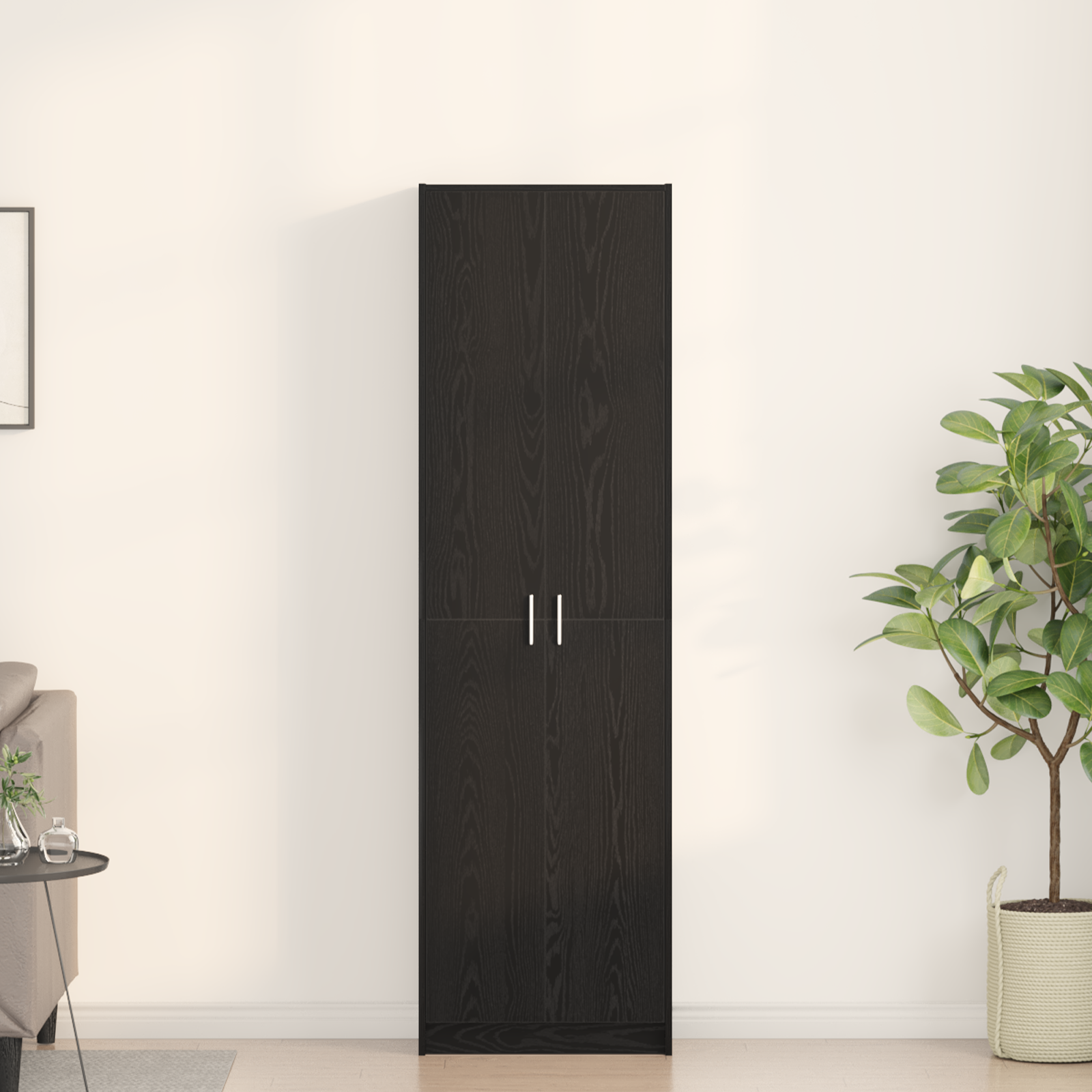 Armoire en Chêne Noir 55x25x189 cm Bois d'Ingénierie Armoires vidaXL
