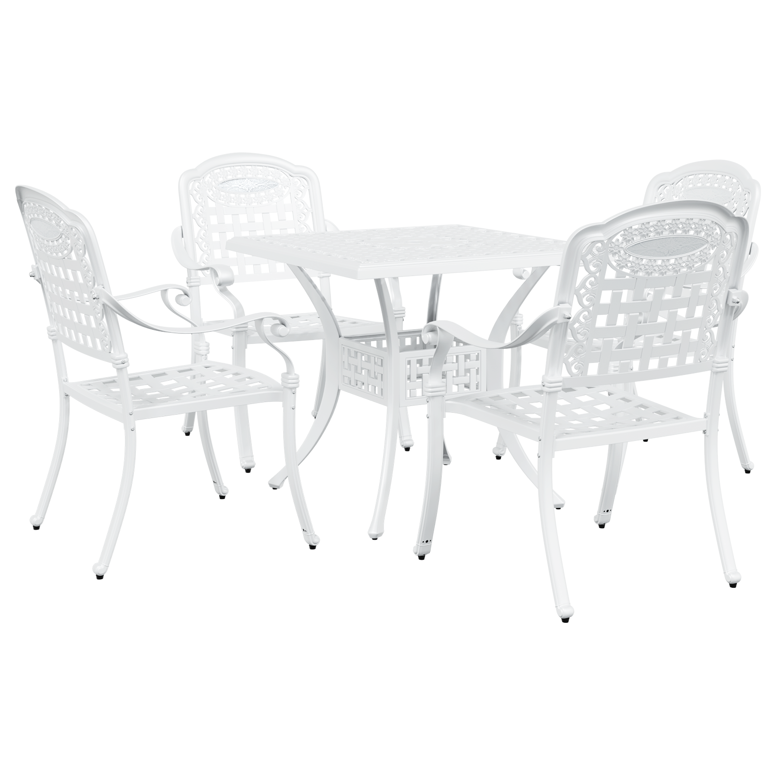 Ensemble de jardin 5 pièces vidaXL en alu blanc Chaises de jardin vidaXL