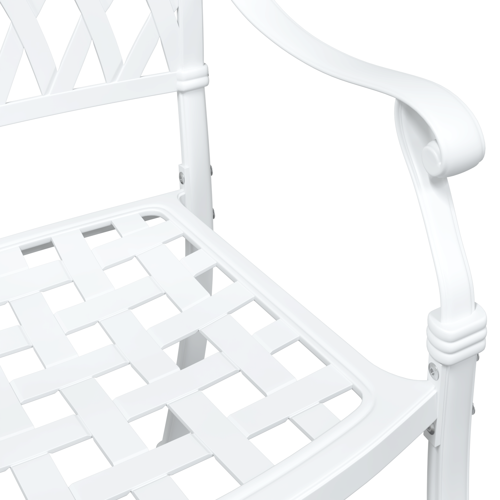 Ensemble Bistro de Jardin 3 Pièces vidaXL en Aluminium Blanc Chaises de jardin vidaXL