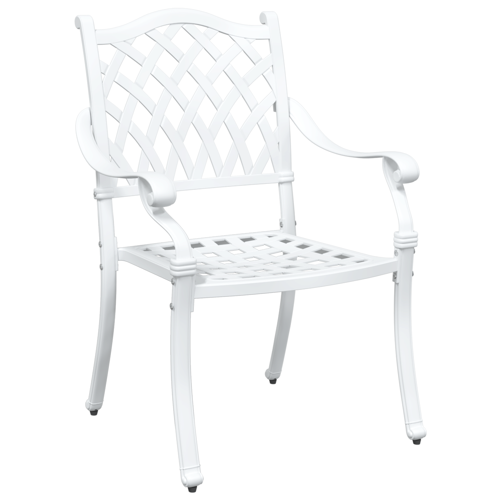 Ensemble Bistro de Jardin 3 Pièces vidaXL en Aluminium Blanc Chaises de jardin vidaXL