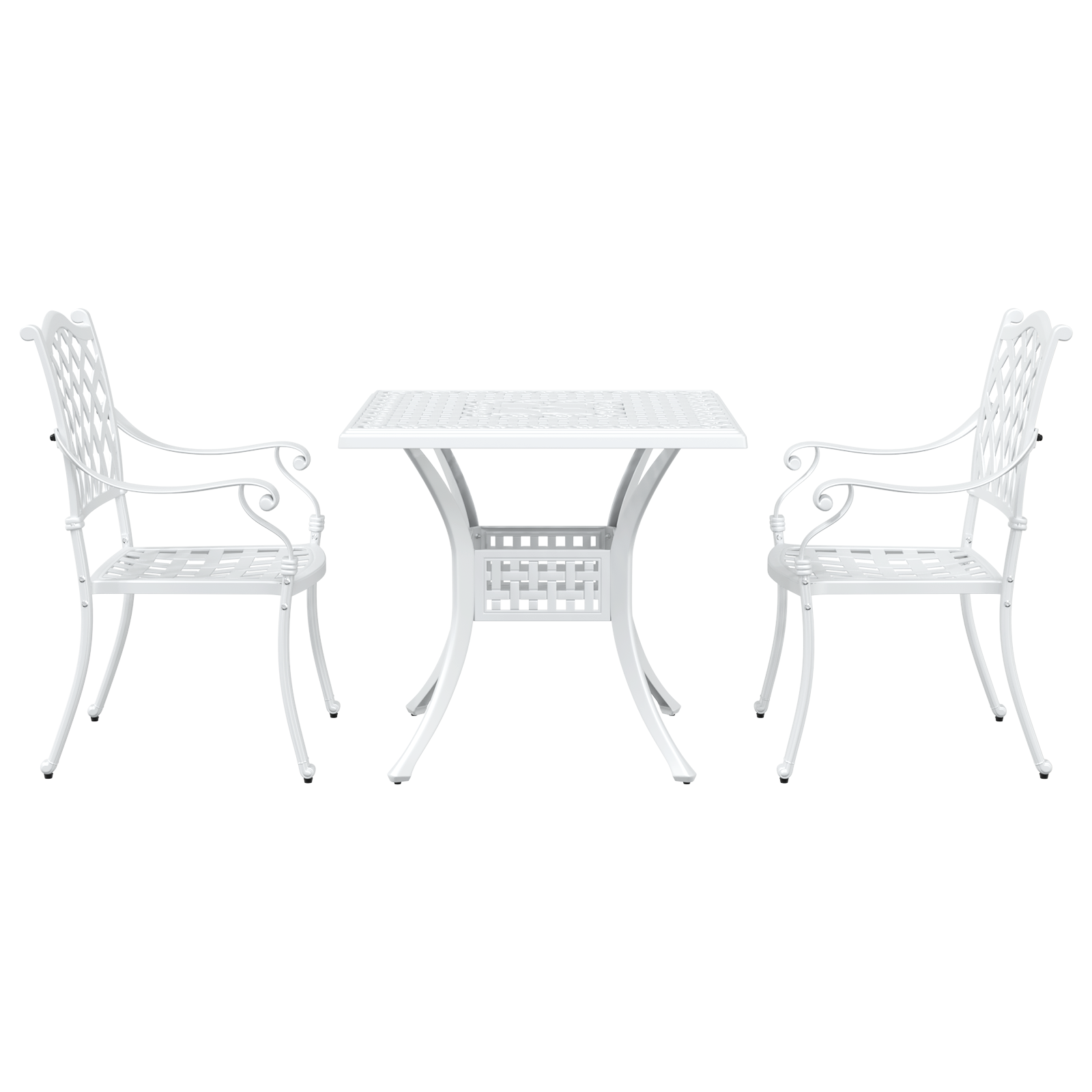 Ensemble Bistro de Jardin 3 Pièces vidaXL en Aluminium Blanc Chaises de jardin vidaXL
