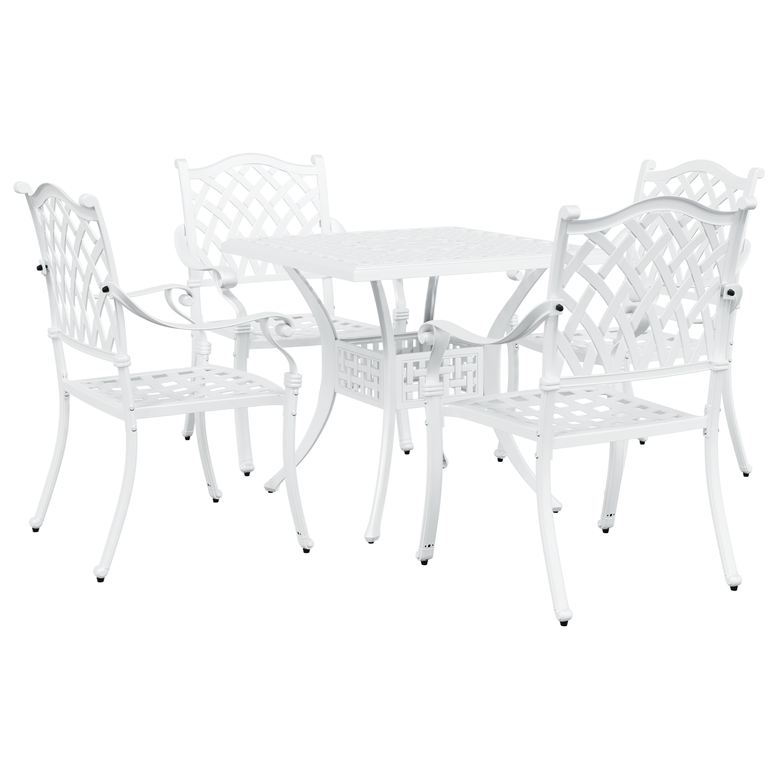 Ensemble de salle à manger extérieur vidaXL Ensemble de 5 Blanc Chaises de jardin vidaXL