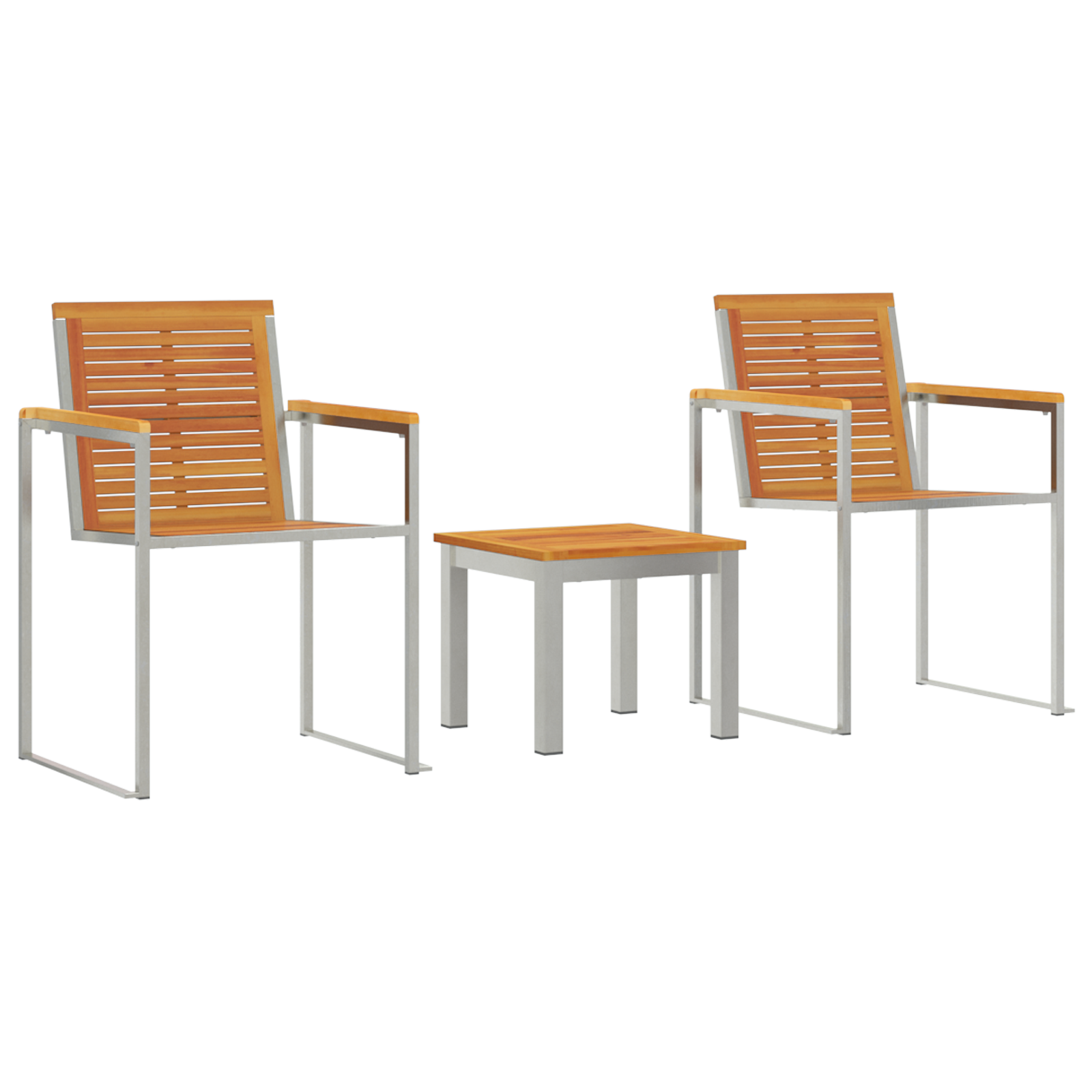 Transat avec Chaises de Jardin 3 pcs en Bois Massif d'Acacia Chaises de jardin vidaXL