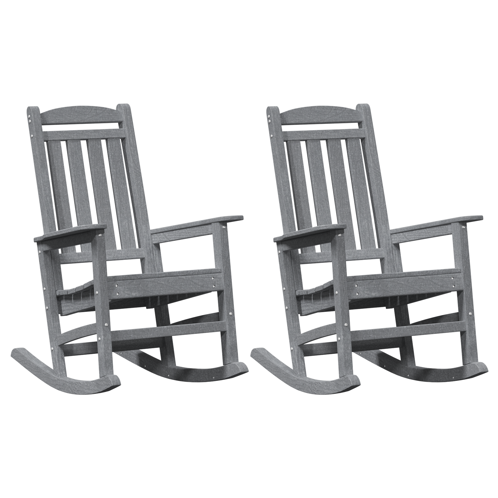 Fauteuils Bascule de jardin vidaXL 2 pcs Gris clair 70x92x107.5 cm HDPE Chaises de jardin vidaXL