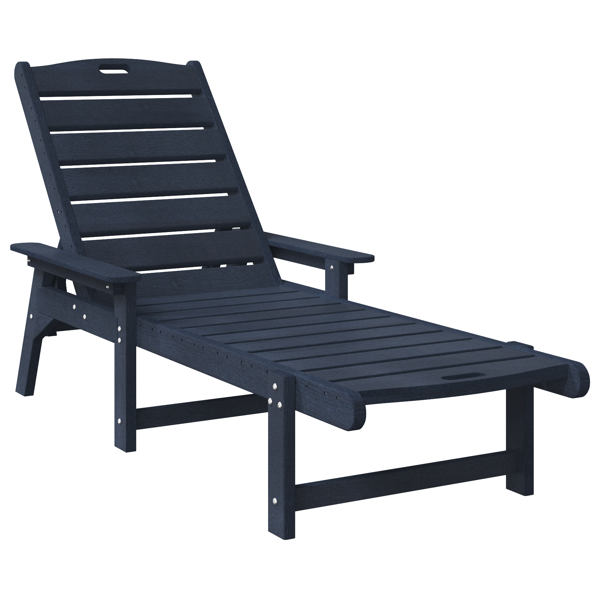 Chaises Longues 2 pcs Bleu Marine 162x53x98,5 cm HDPE Chaises de jardin vidaXL
