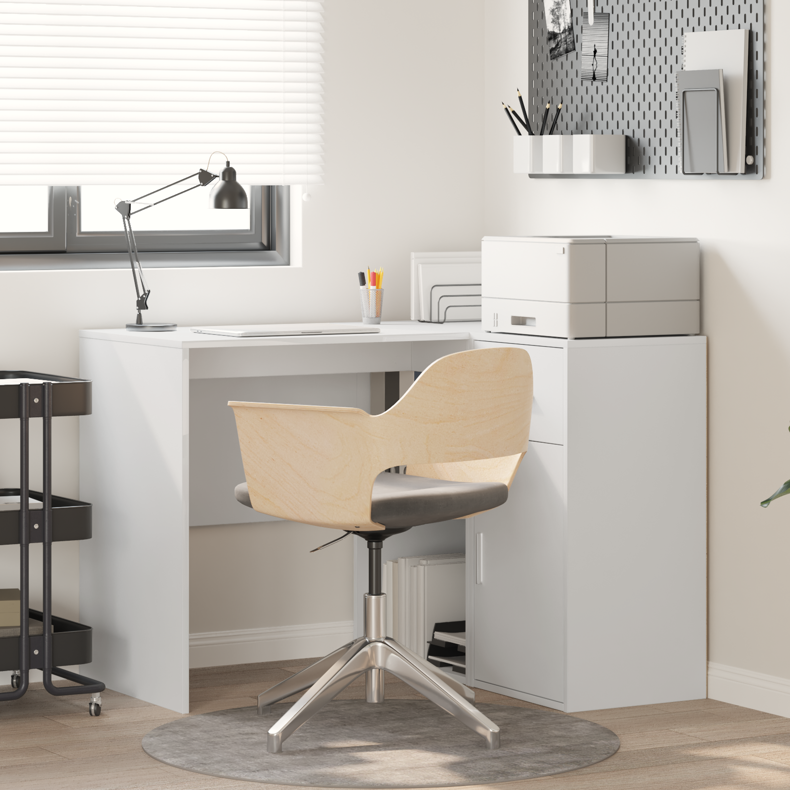Bureau d'angle avec tiroir Blanc 102 x 88 x 75 cm - XIOS