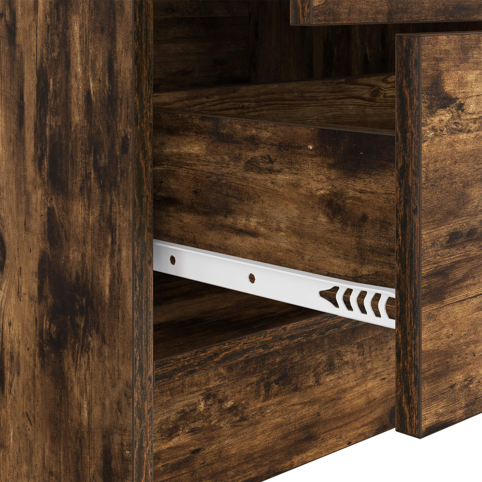 Bureau avec rangement Chêne fumé Bois d'ingénierie