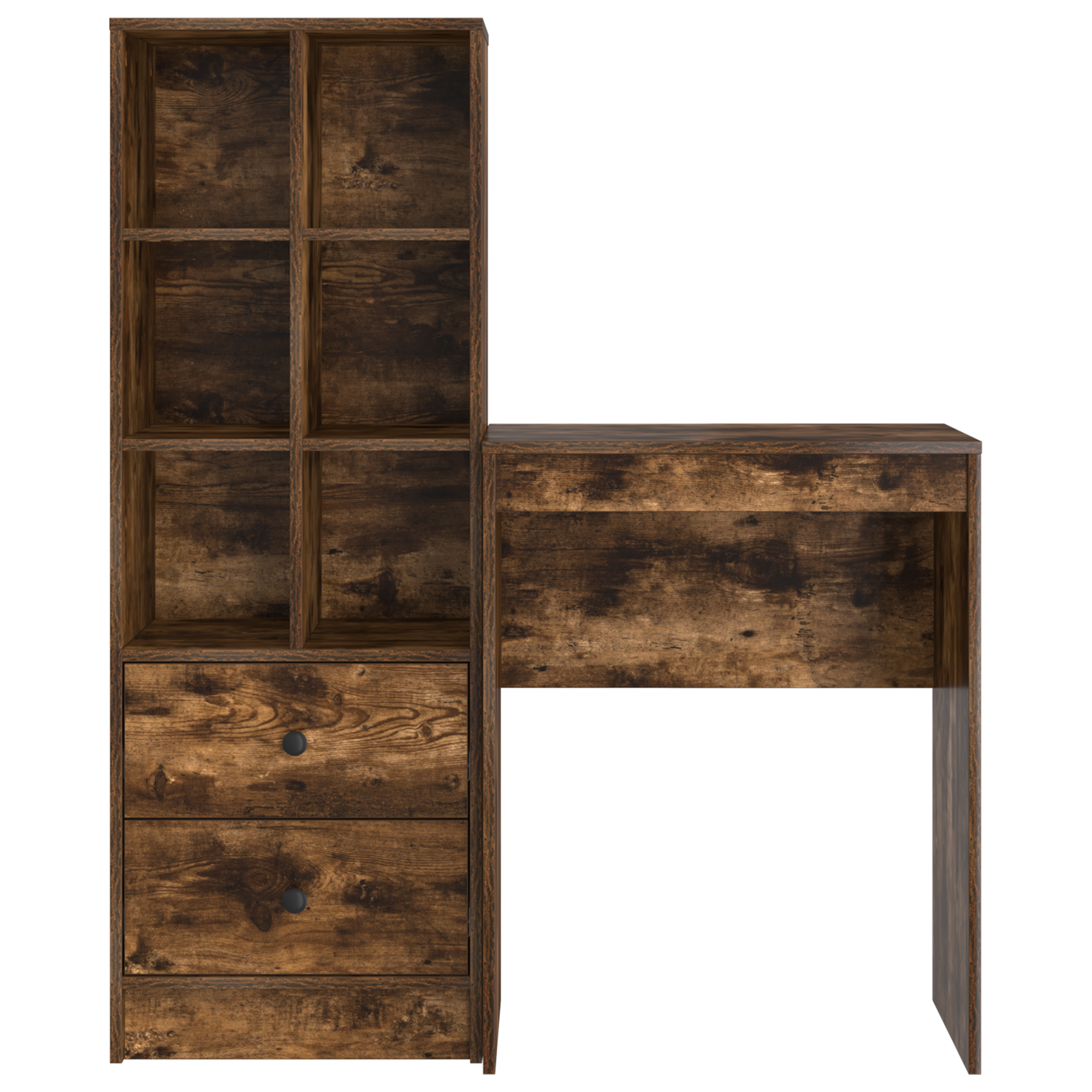 Bureau avec rangement Chêne fumé Bois d'ingénierie