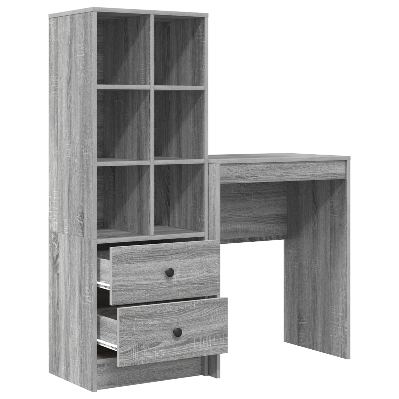 Bureau avec tiroir avec étagère avec stockage 2 pcs Gris Sonoma - XIOS