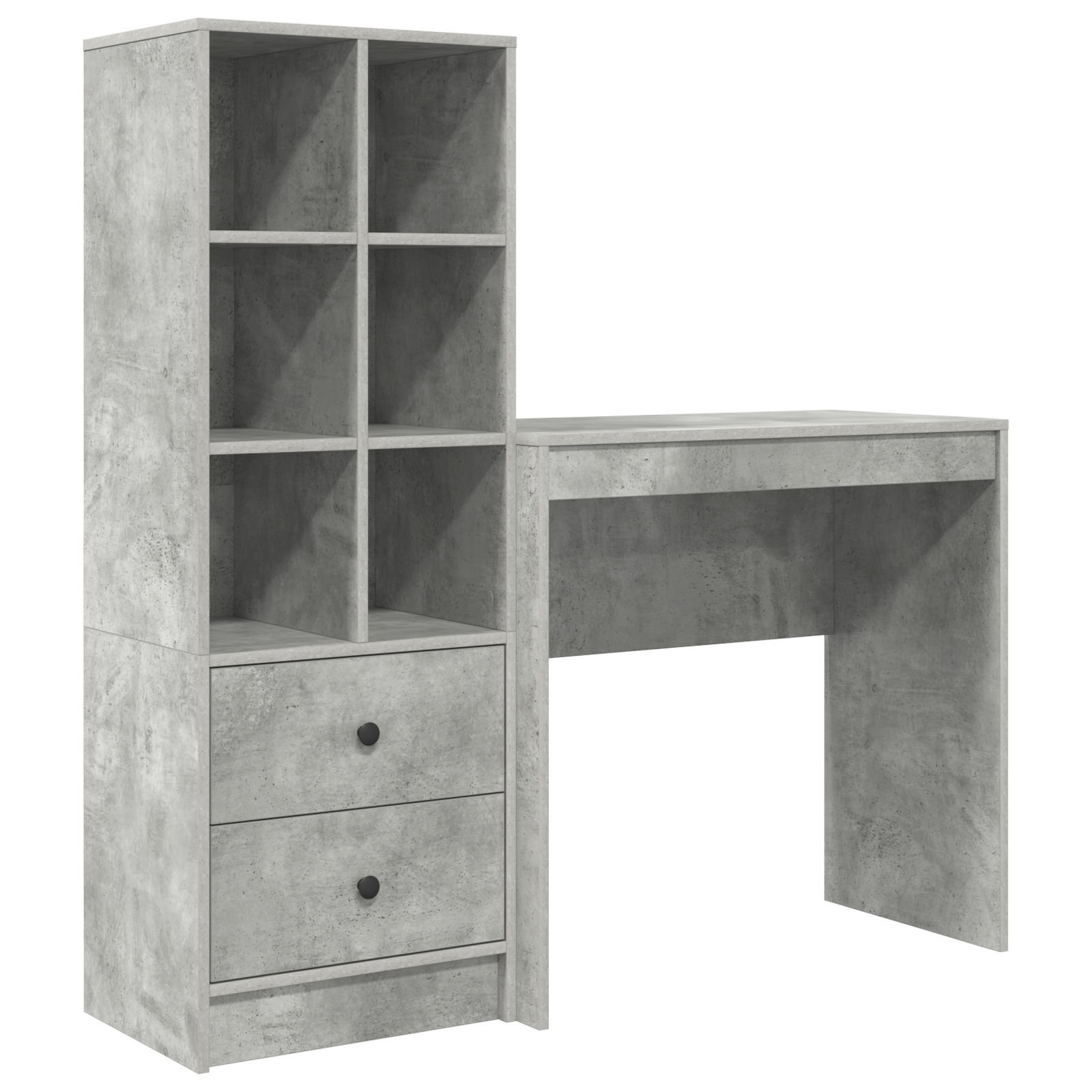 Bureau avec tiroir avec étagère avec stockage 2 pcs Gris béton - XIOS