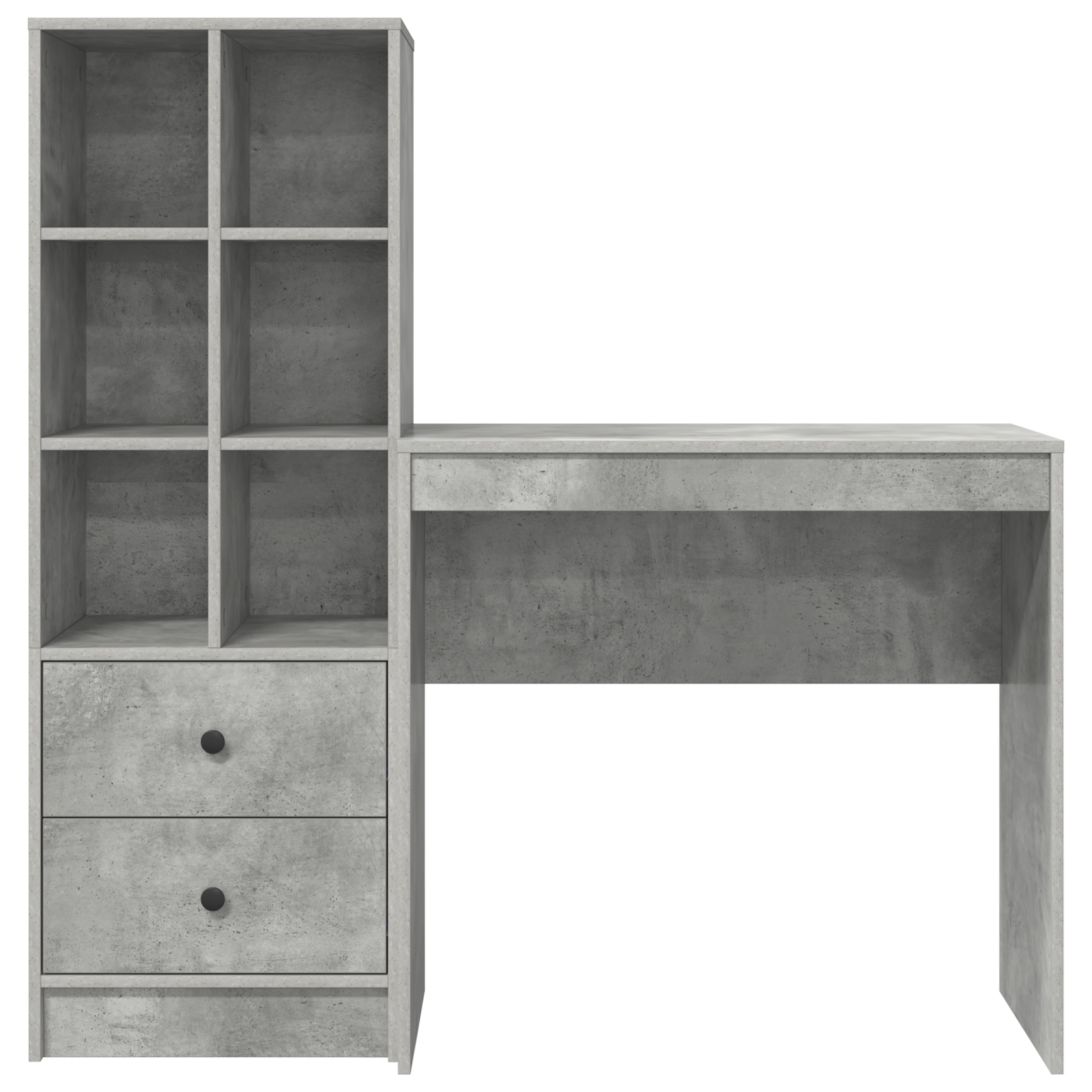 Bureau avec tiroir avec étagère avec stockage 2 pcs Gris béton - XIOS