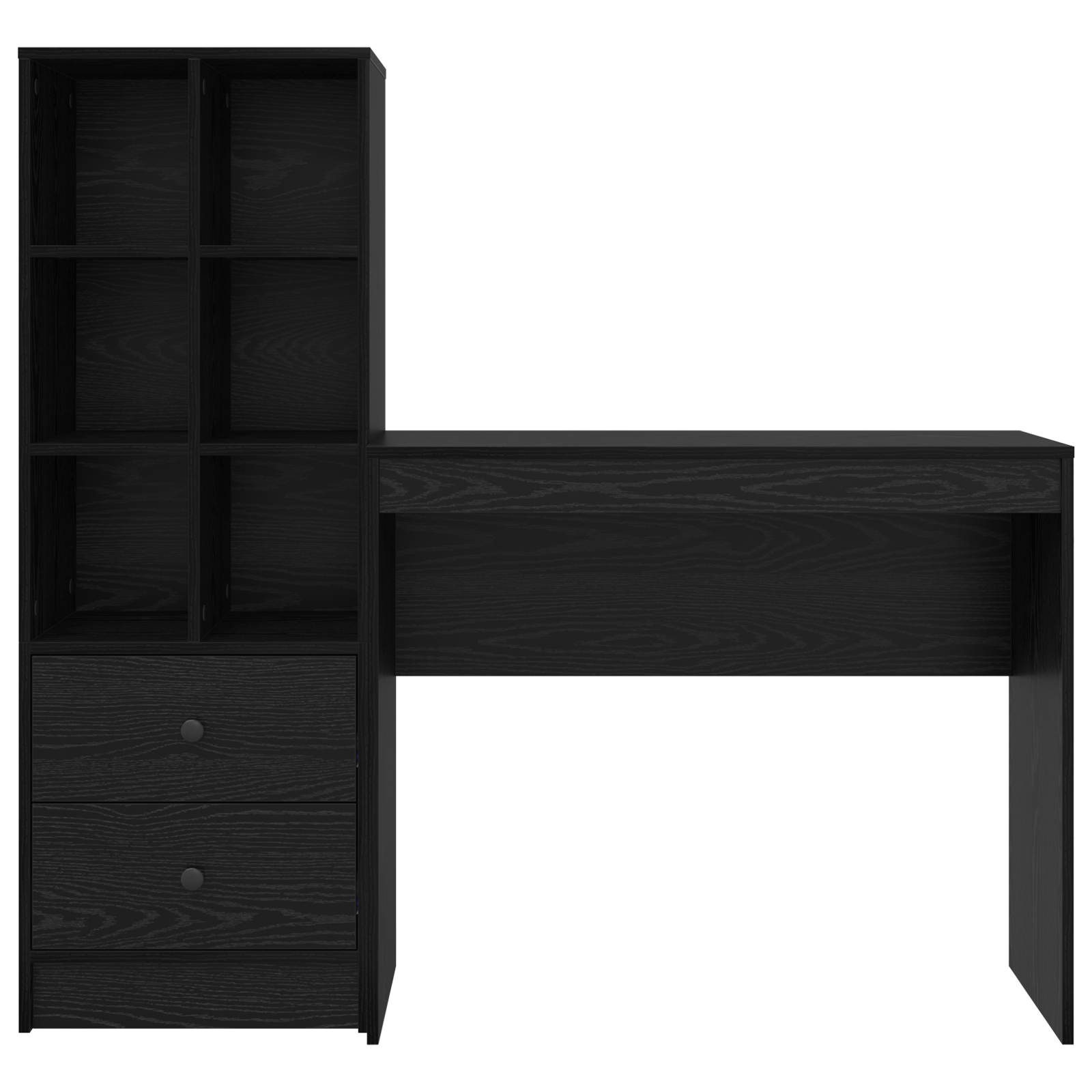 Bureau avec tiroir avec étagère avec stockage 2 pcs Chêne noir - XIOS