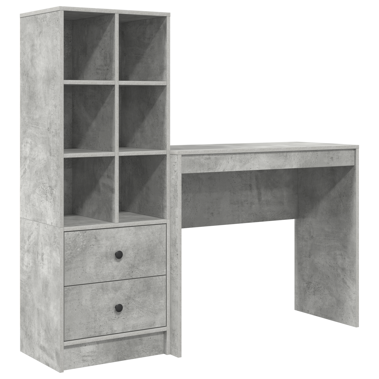 Bureau avec tiroir avec étagère avec stockage 2 pcs Gris béton - XIOS