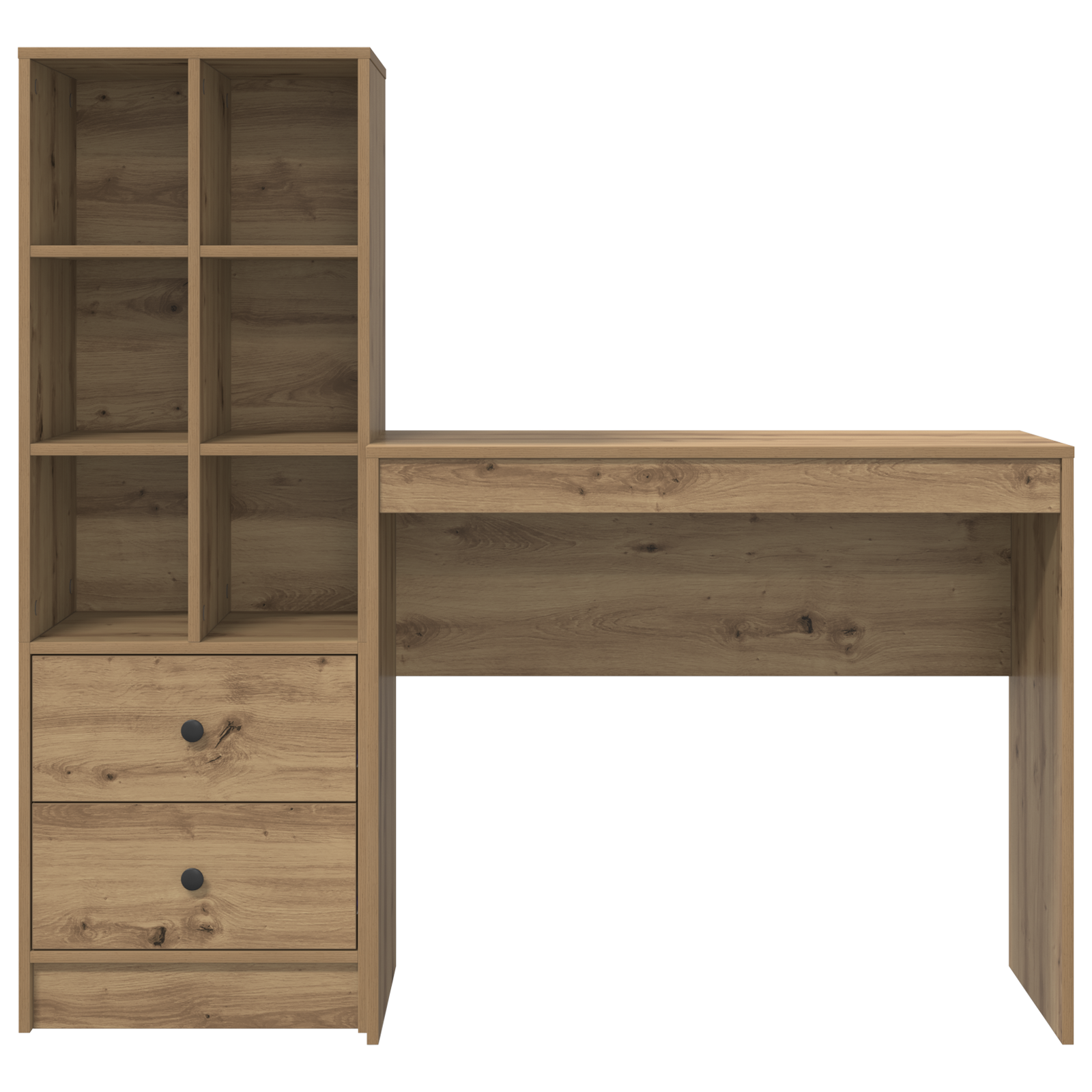 Bureau avec tiroir avec étagère 2 pcs Chêne artisanal - XIOS