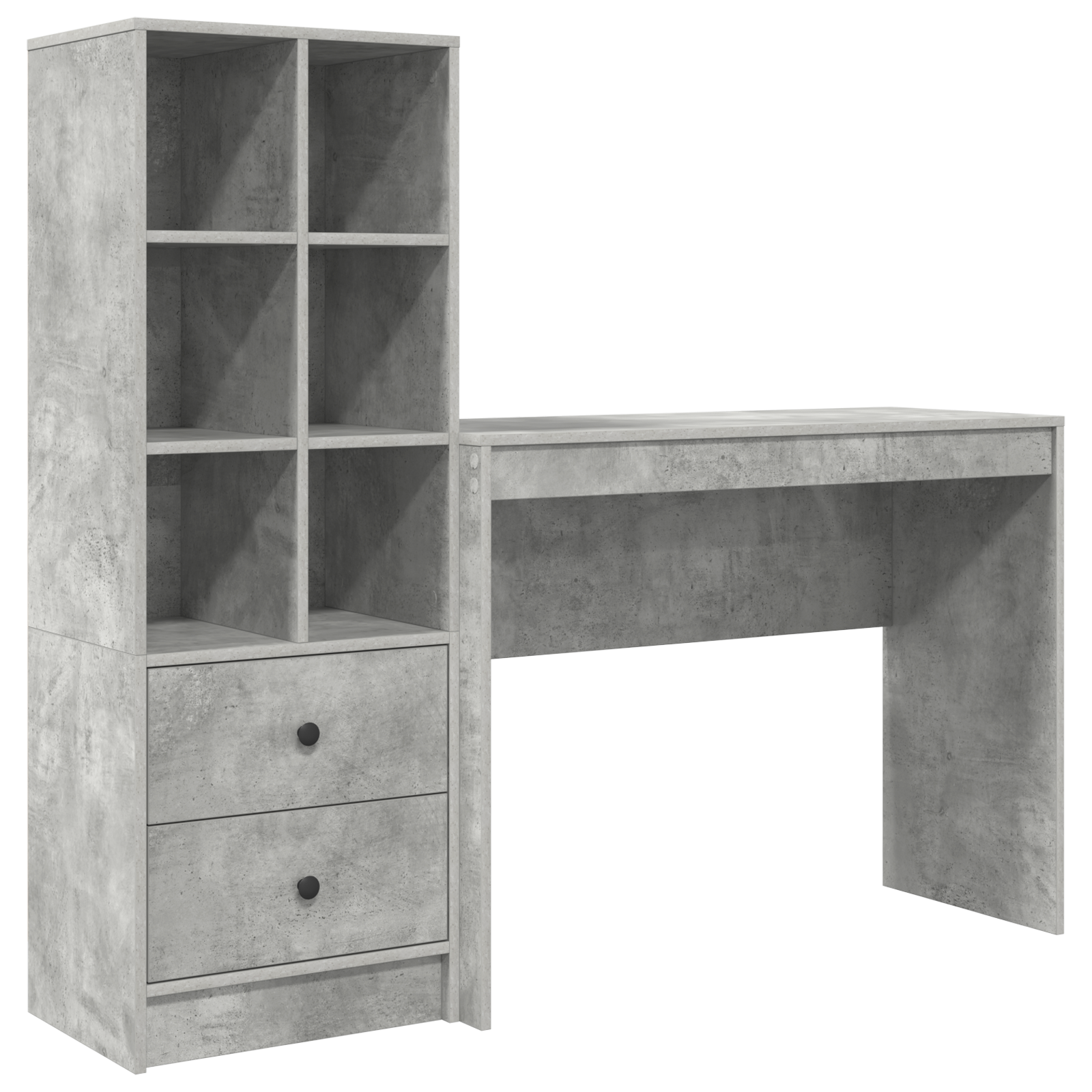 Bureau avec tiroir avec étagère avec stockage 2 pcs Gris béton - XIOS