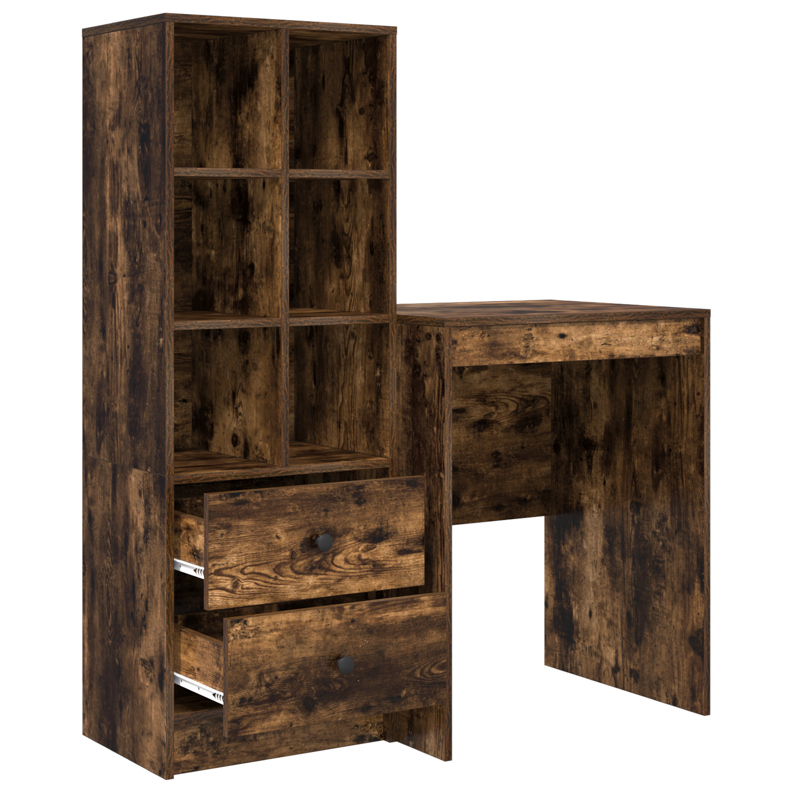 Bureau avec tiroir avec étagère avec stockage 2 pcs Chêne fumé - XIOS