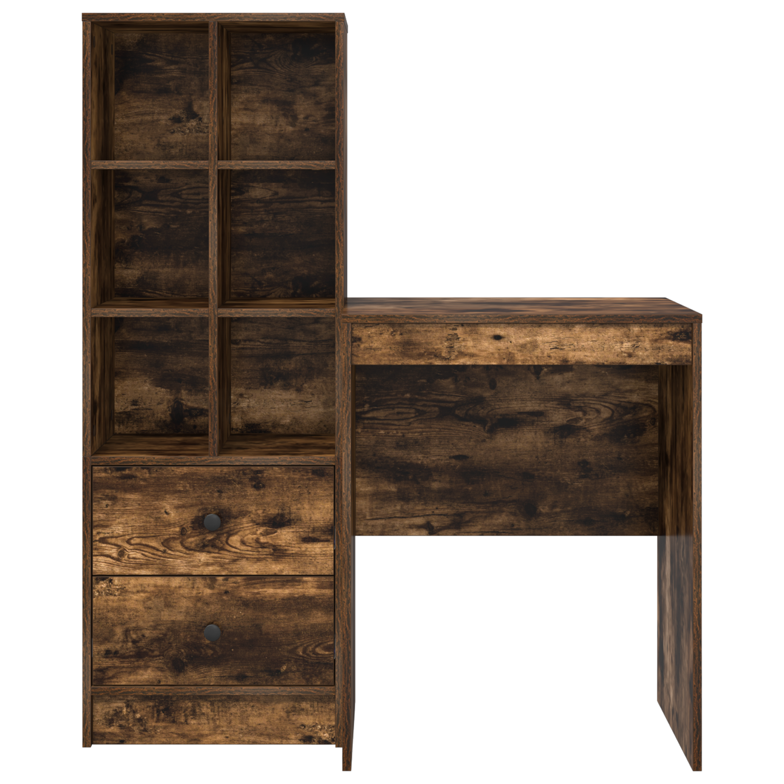 Bureau avec tiroir avec étagère avec stockage 2 pcs Chêne fumé - XIOS