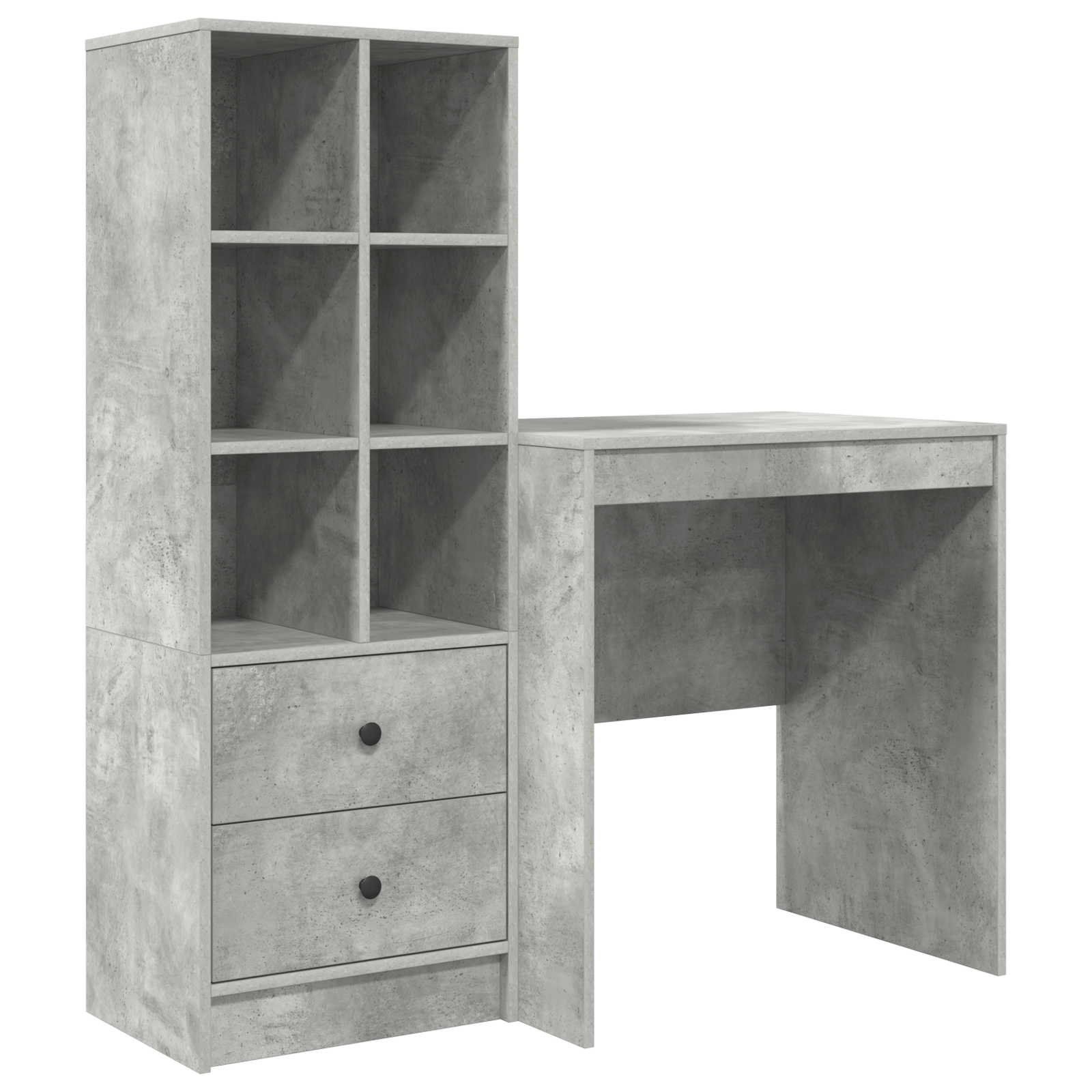 Bureau avec tiroir avec étagère avec stockage 2 pcs Gris béton - XIOS