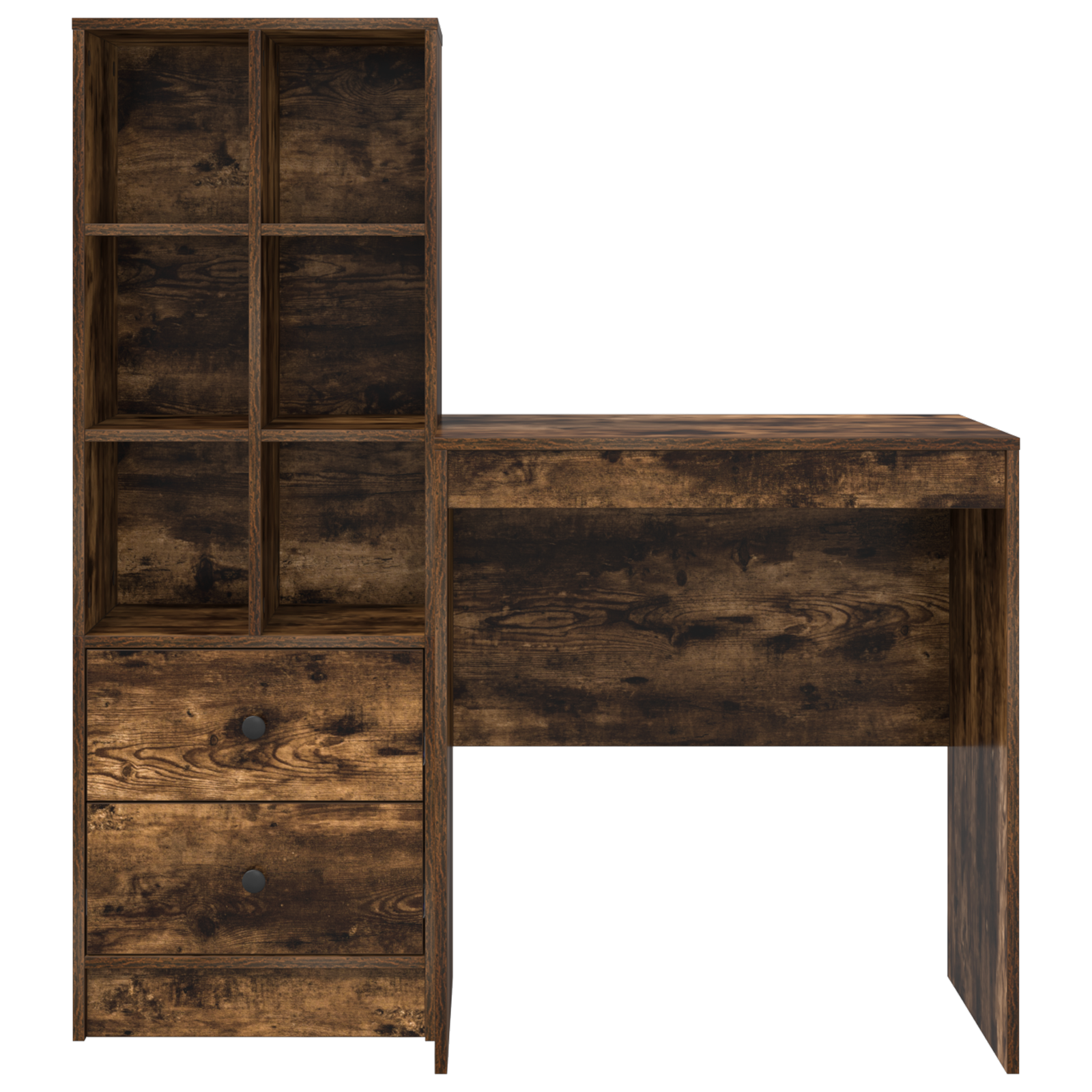 Bureau avec tiroir avec étagère avec stockage 2 pcs Chêne fumé - XIOS