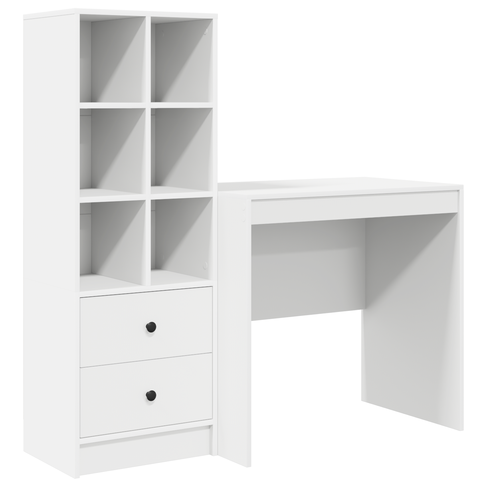 Bureau avec tiroir avec étagère avec stockage 2 pcs Blanc - XIOS