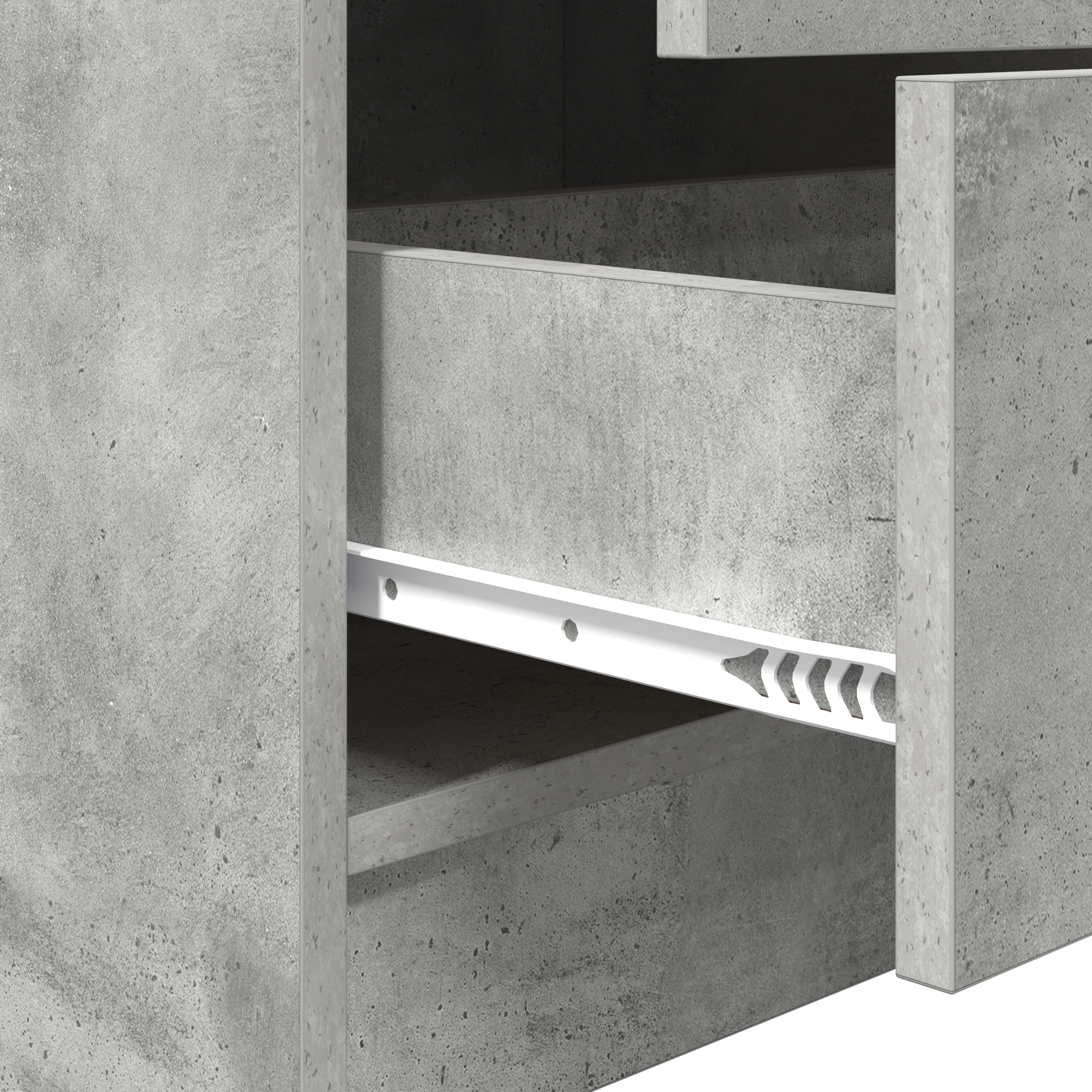 Bureau avec tiroir avec étagère avec stockage 2 pcs Gris béton - XIOS