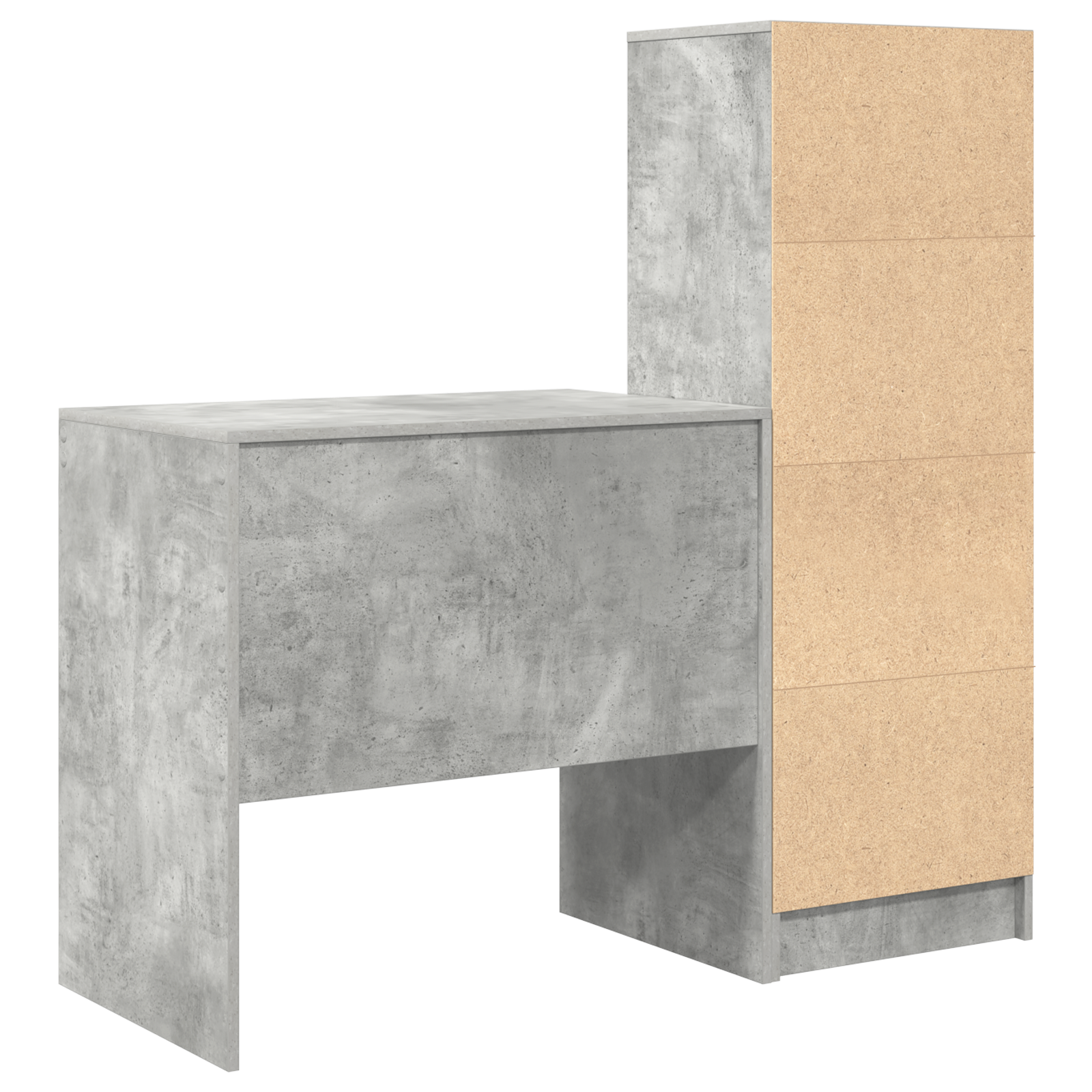 Bureau avec tiroir avec étagère avec stockage 2 pcs Gris béton - XIOS