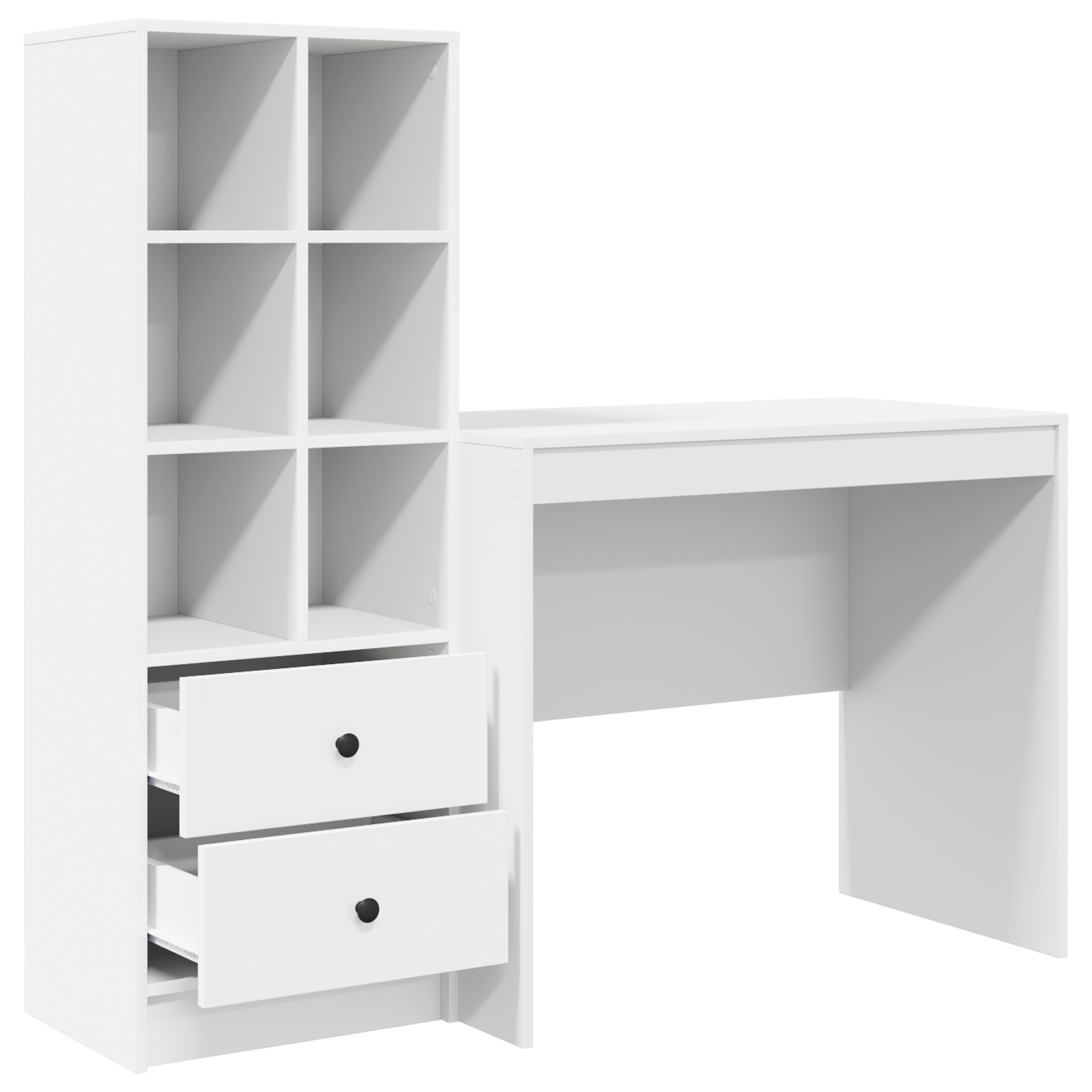 Bureau avec tiroir avec étagère avec stockage 2 pcs Blanc - XIOS