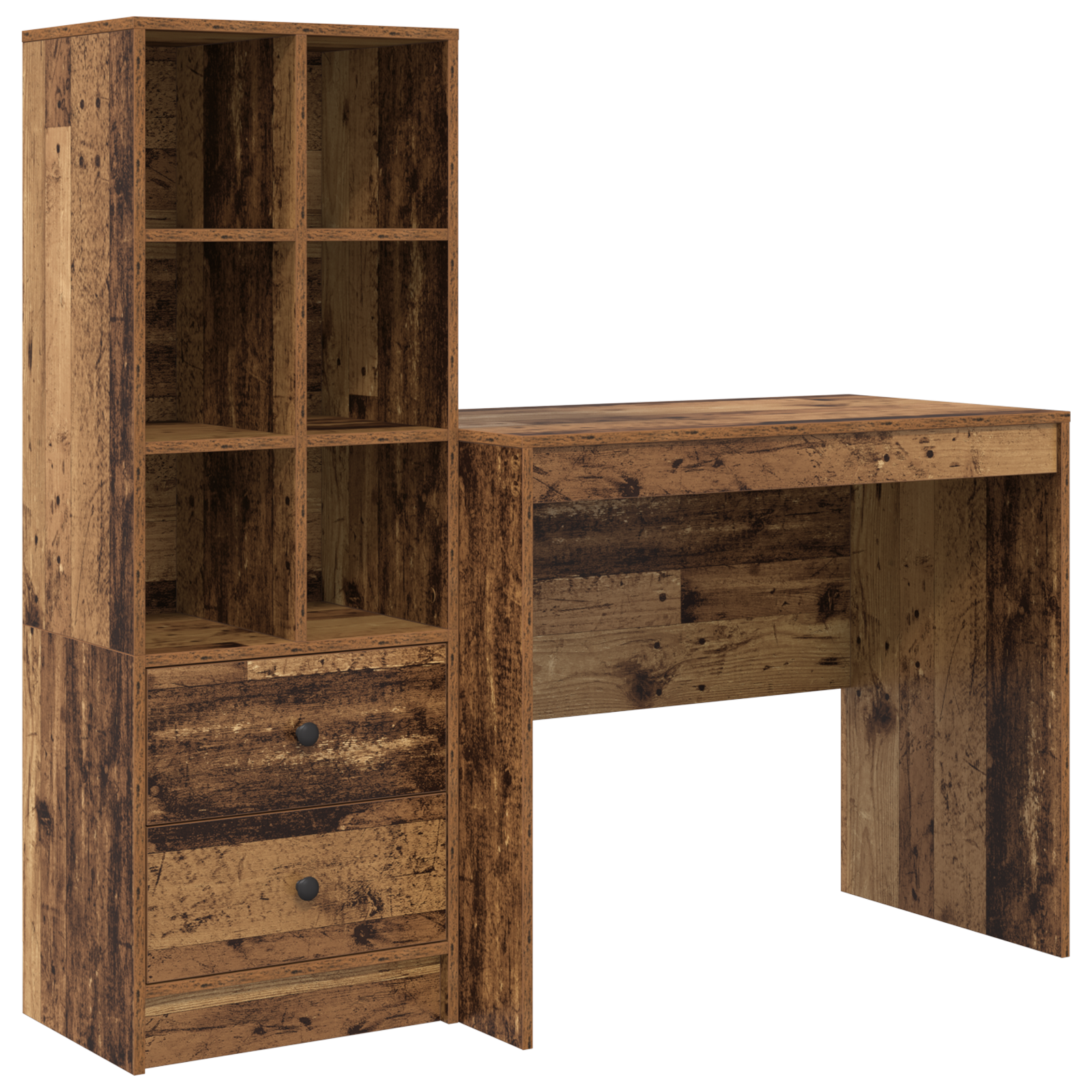 Bureau avec tiroir avec étagère avec stockage 2 pcs Bois ancien - XIOS