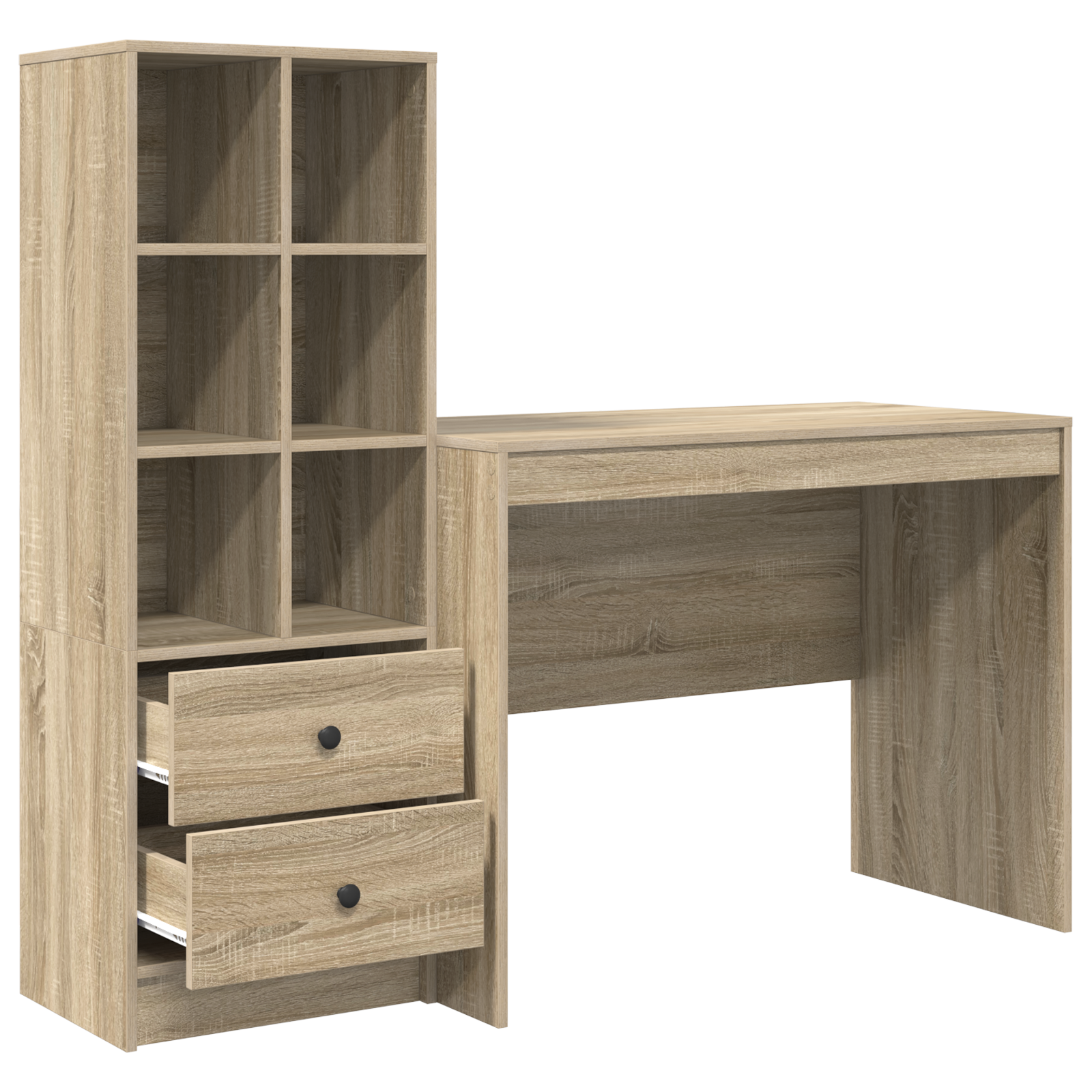 Bureau avec rangement en chêne de Sonoma en bois d'ingénierie